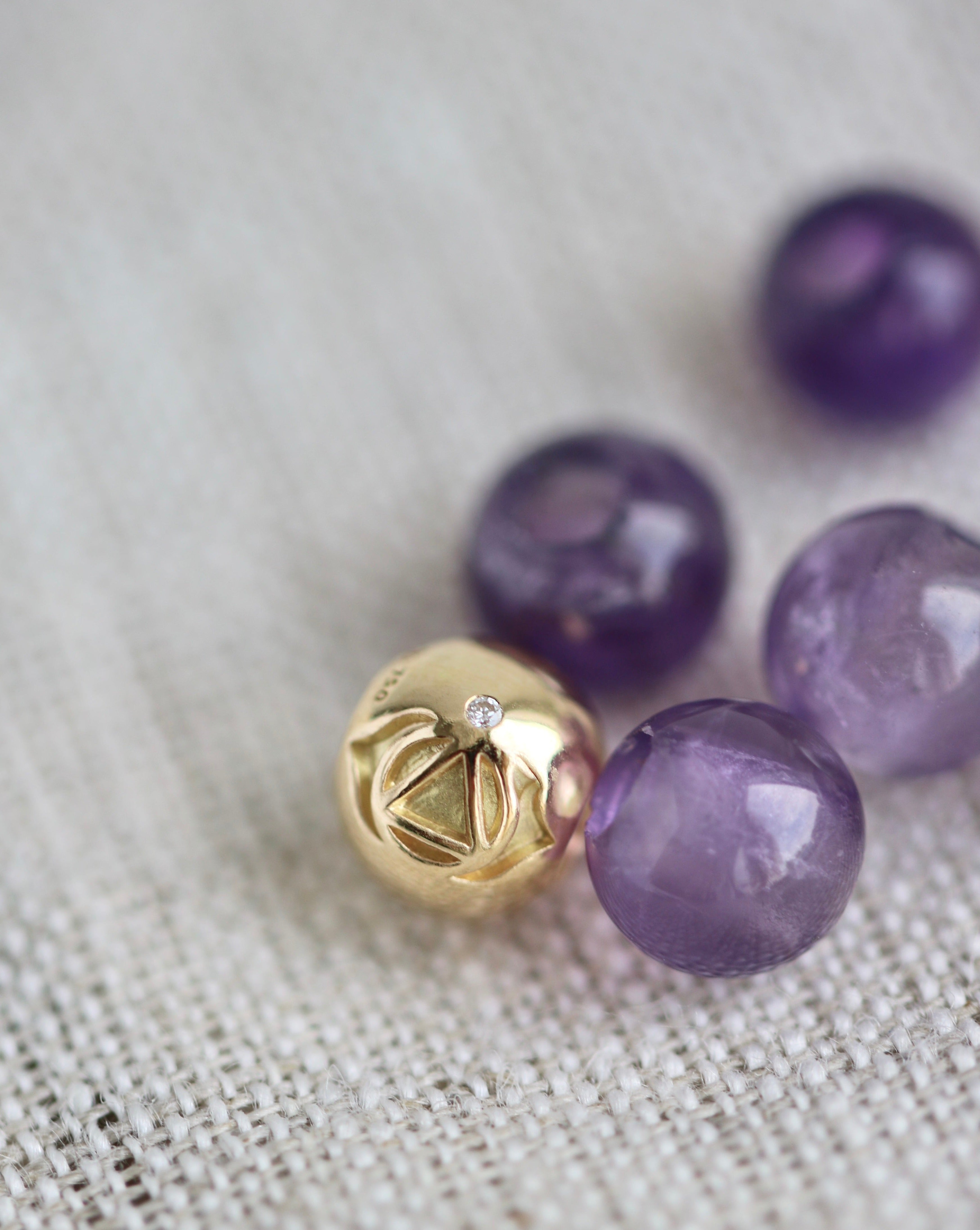 Inner Peace Third Eye Chakra Bead - 18kt Yellow Gold