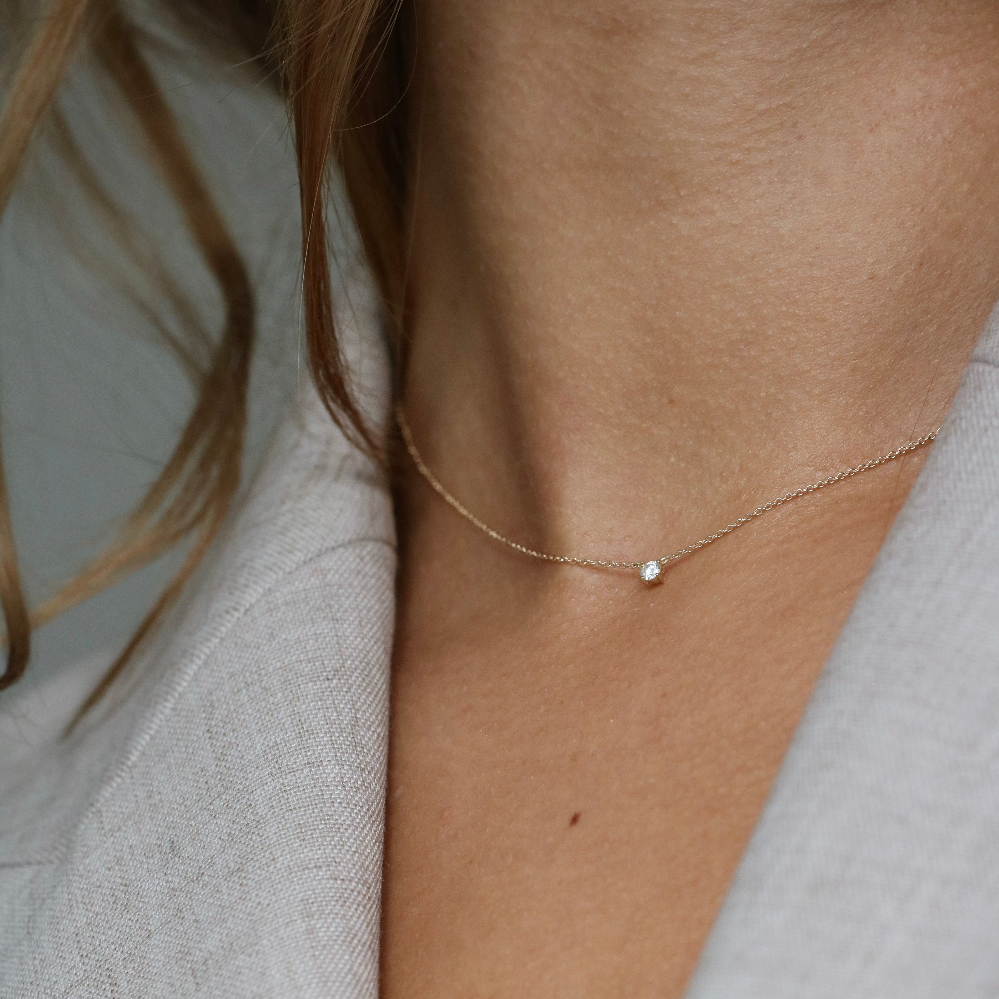 Rock Classic Floating Diamant halskjede - 18kt Hvitt gull