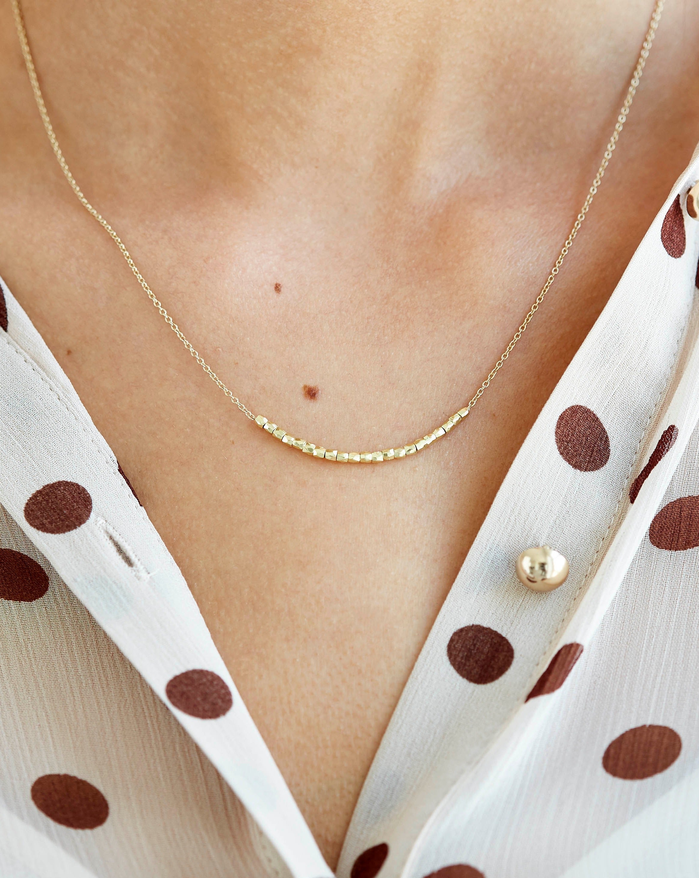 Rock Beads Me Necklace 45 cm - 18kt Yellow Gold