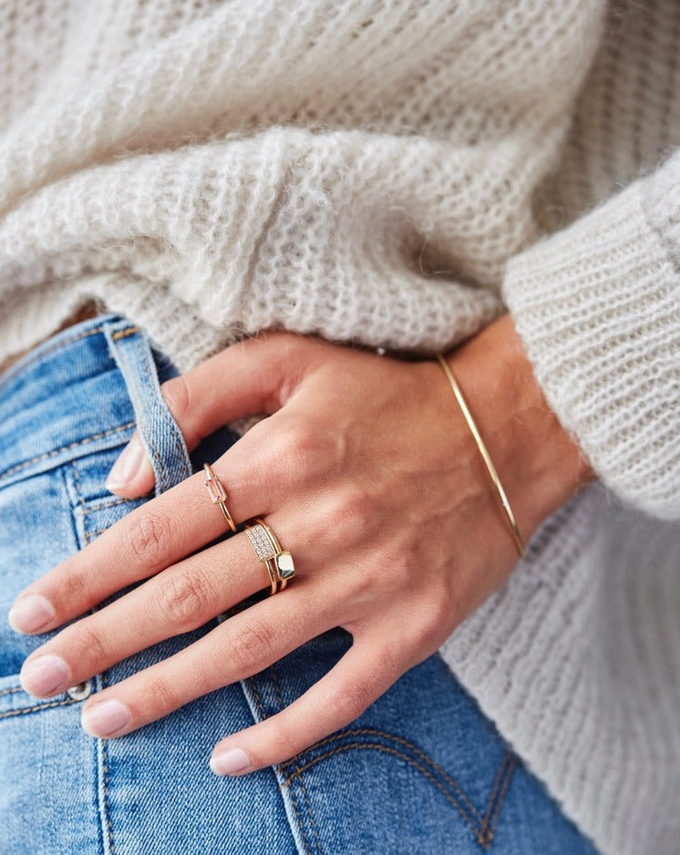 Nord Pink Ring S - 18kt Yellow Gold