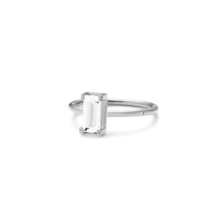 Nord White Ring Turned - 18kt White Gold