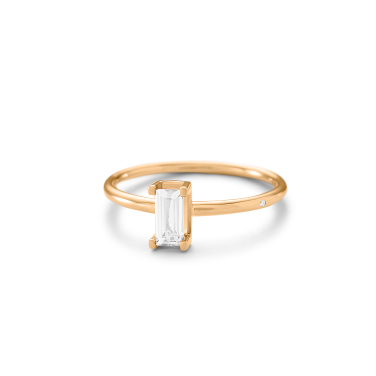 Nord White Ring S Turned - 18kt Yellow Gold