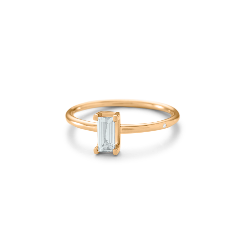 Nord Blue Ring S Turned - 18kt Yellow Gold