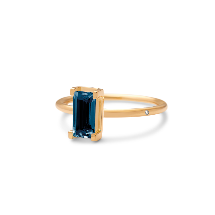 Nord London Blue Ring Turned - 18kt Yellow Gold
