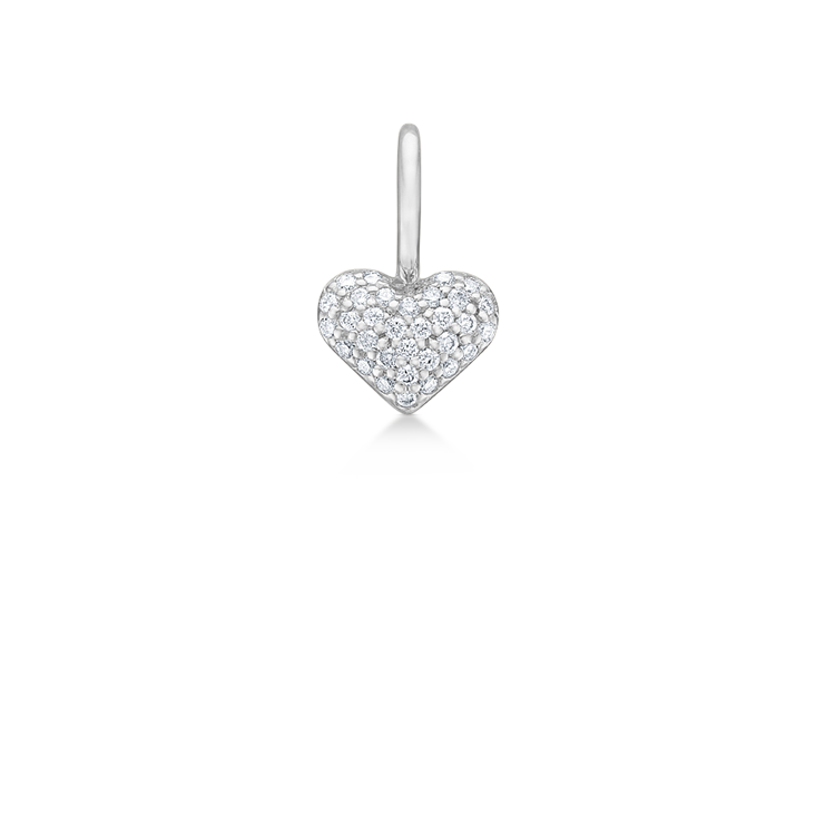 Symbols Heart Diamant Anheng - 18kt Hvitt Gull