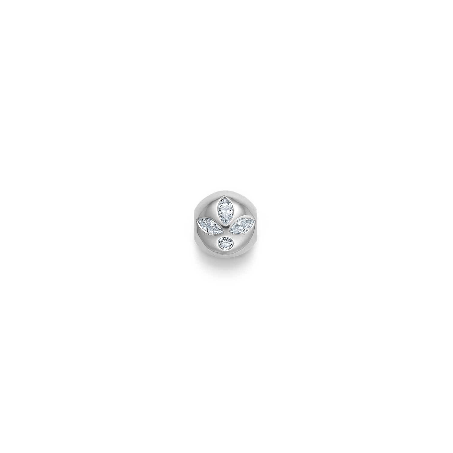 Inner Peace Diamond Lotus Bead - 18kt White Gold