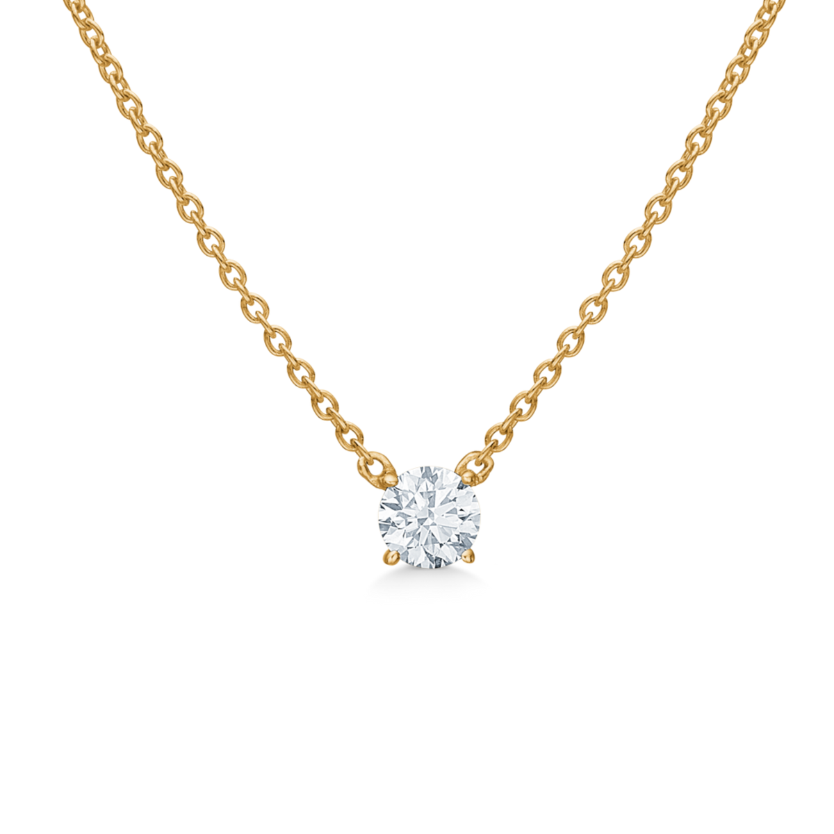 Rock Classic Floating diamant halskjede II - 18kt Gult Gull