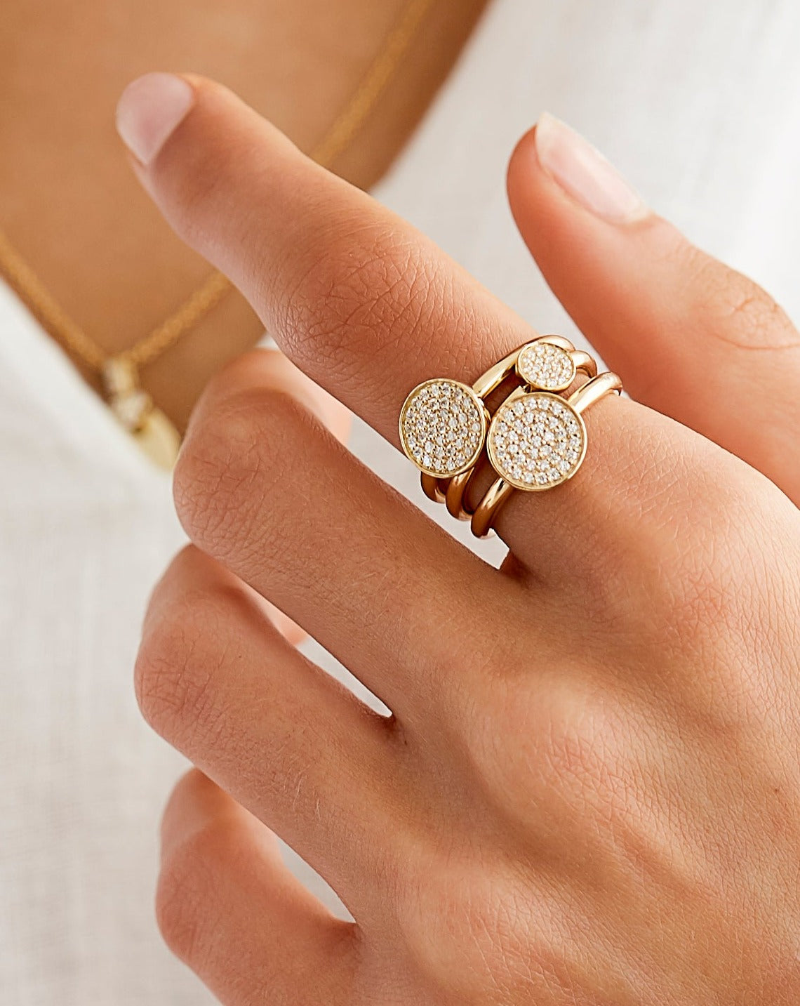 Rock Classic Diamantring - 18kt Gult Gull