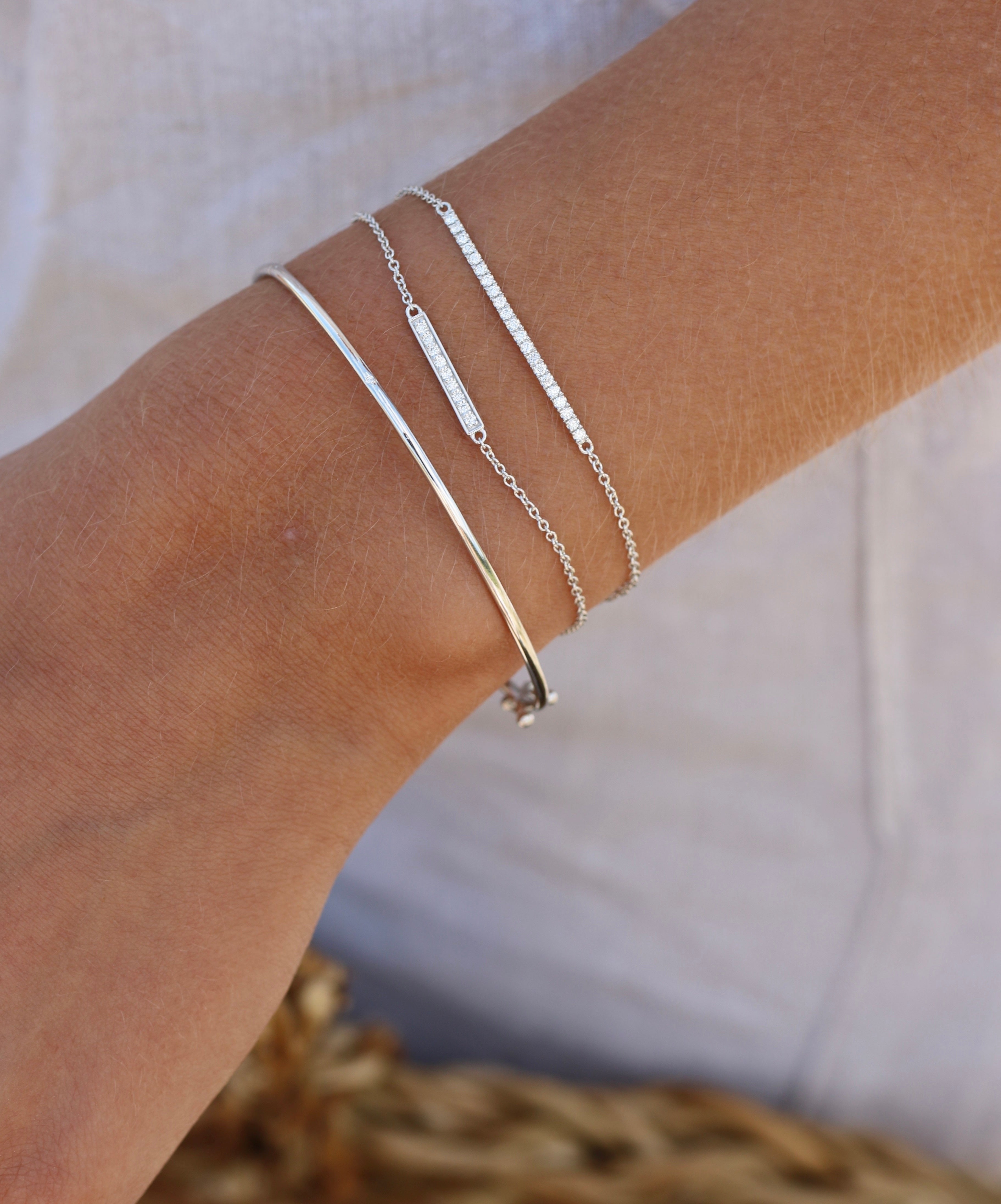 Raw armring - 18kt Hvitt Gull