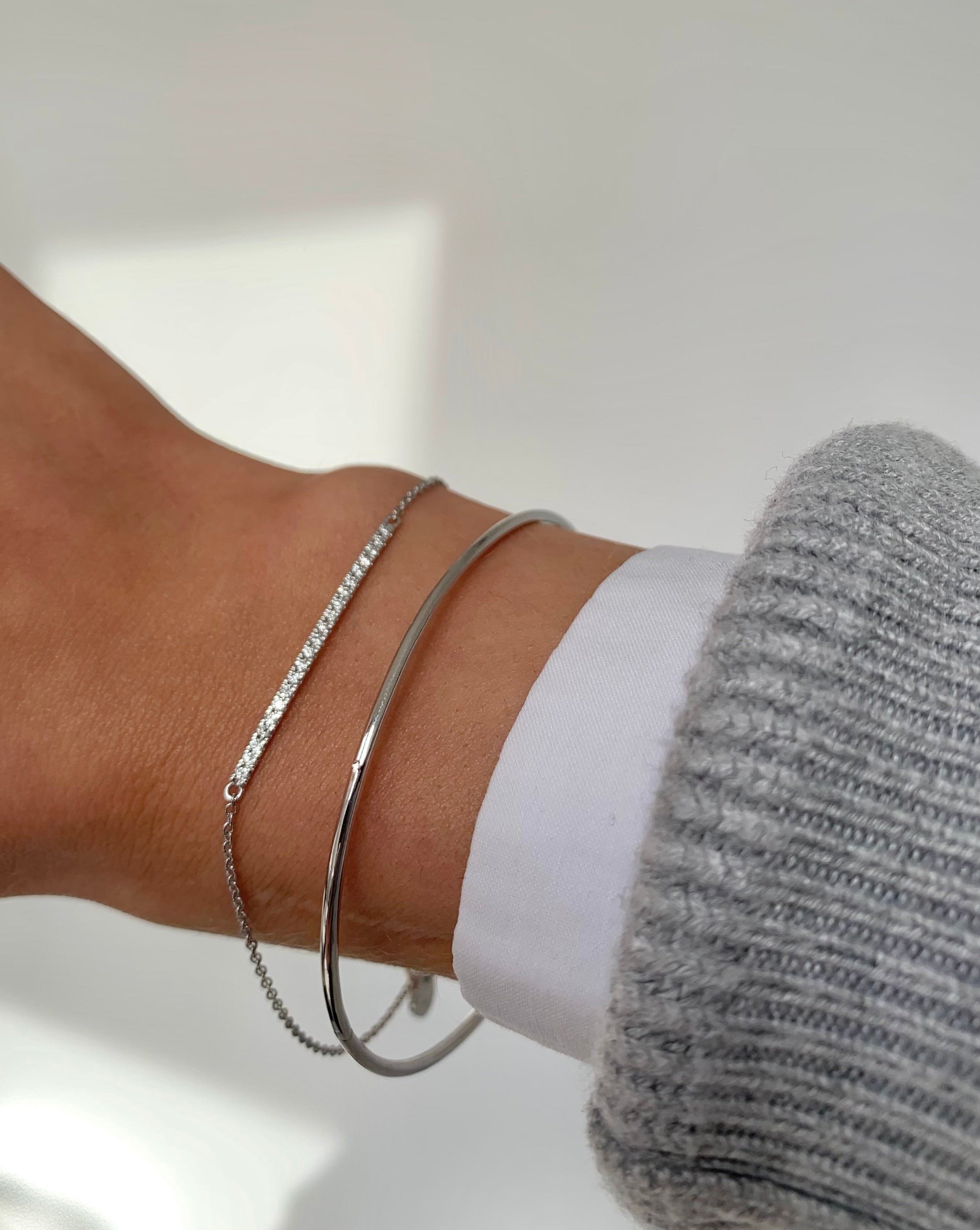 Raw armring - 18kt Hvitt Gull