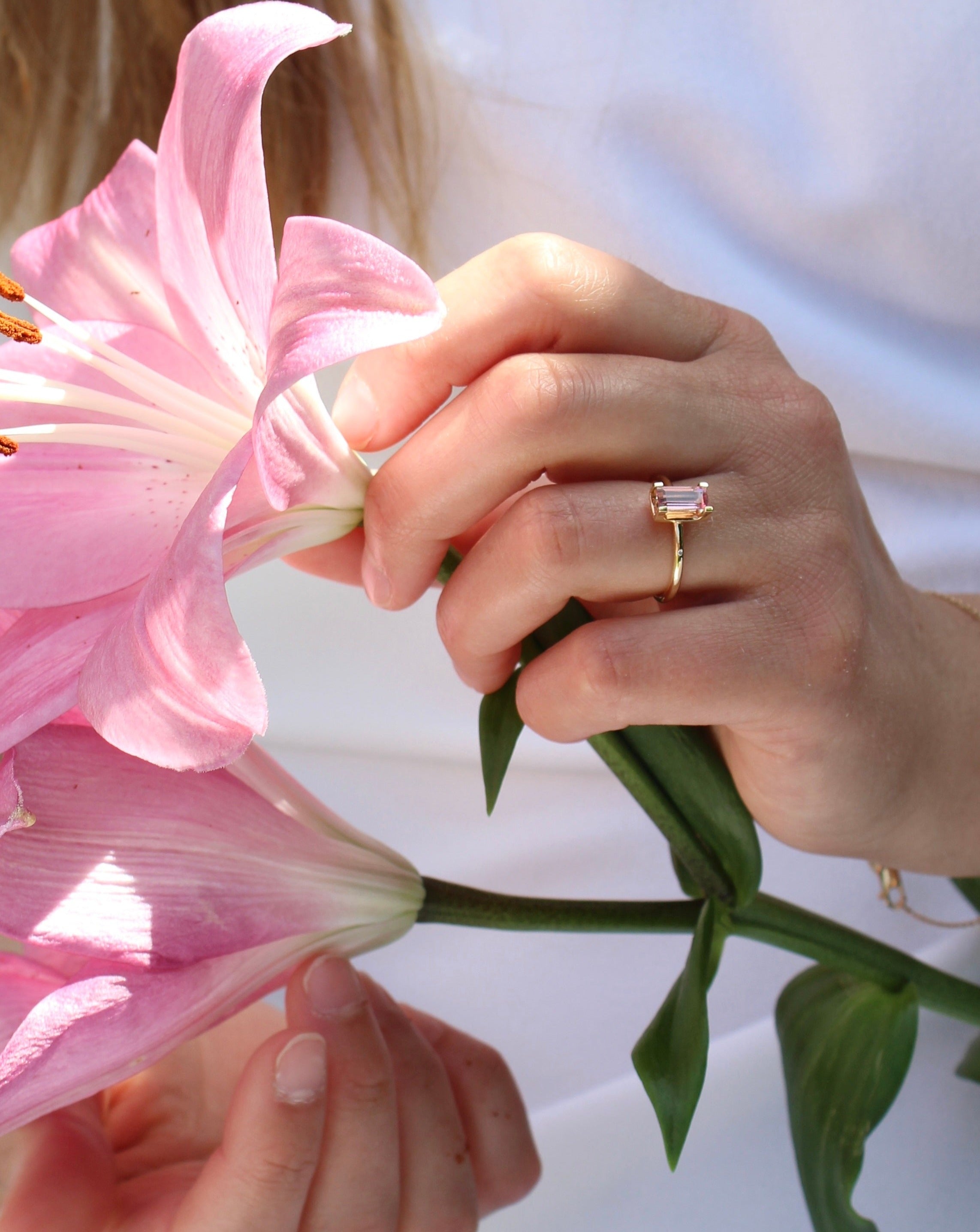 Nord Pink Ring Turned - 18kt Yellow Gold