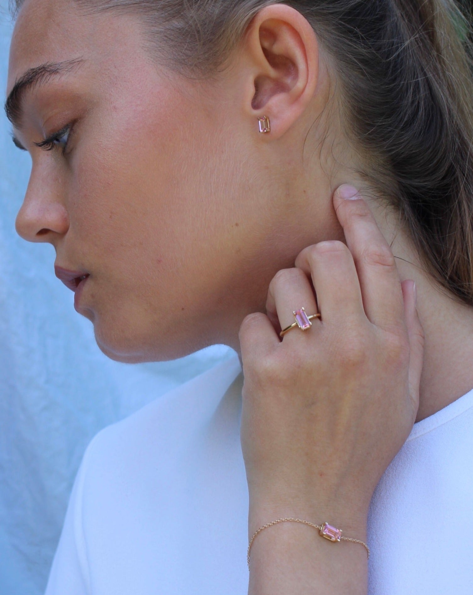 Nord Pink Ring Turned - 18kt Yellow Gold