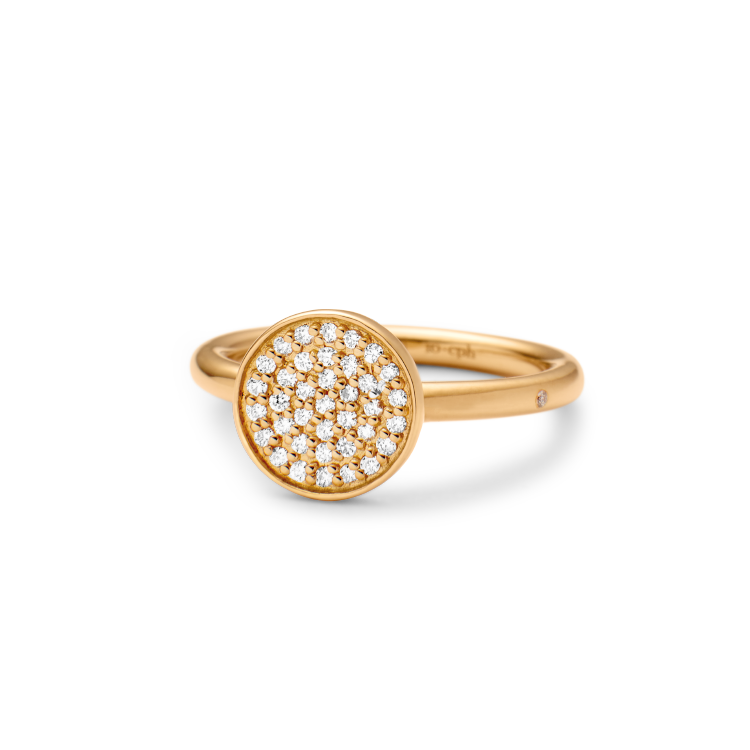 Rock Classic Diamantring - 18kt Gult Gull