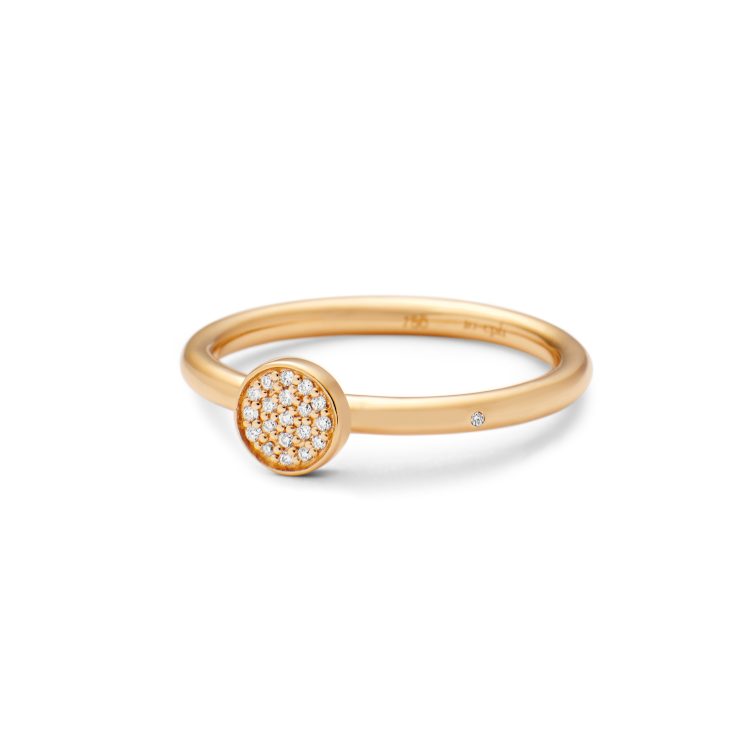 Rock Classic Diamantring S - 18kt Gult Gull