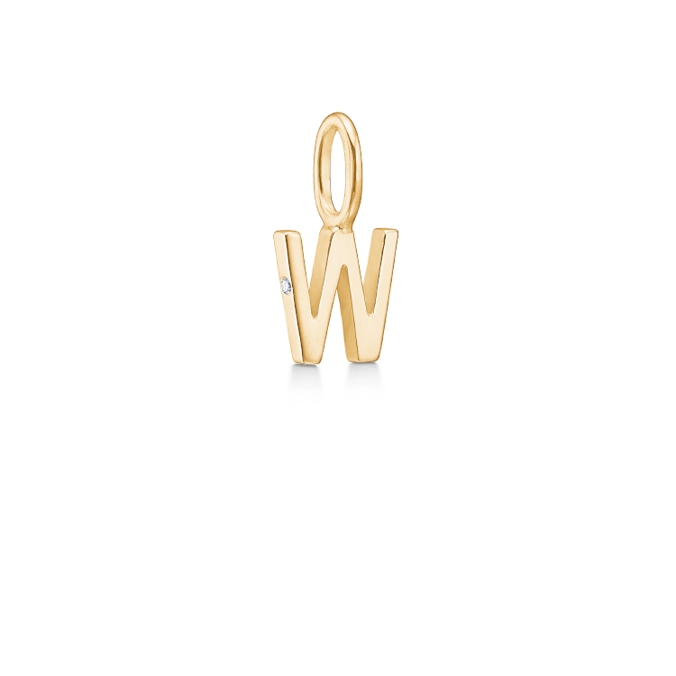 My W pendant - 18kt Yellow Gold