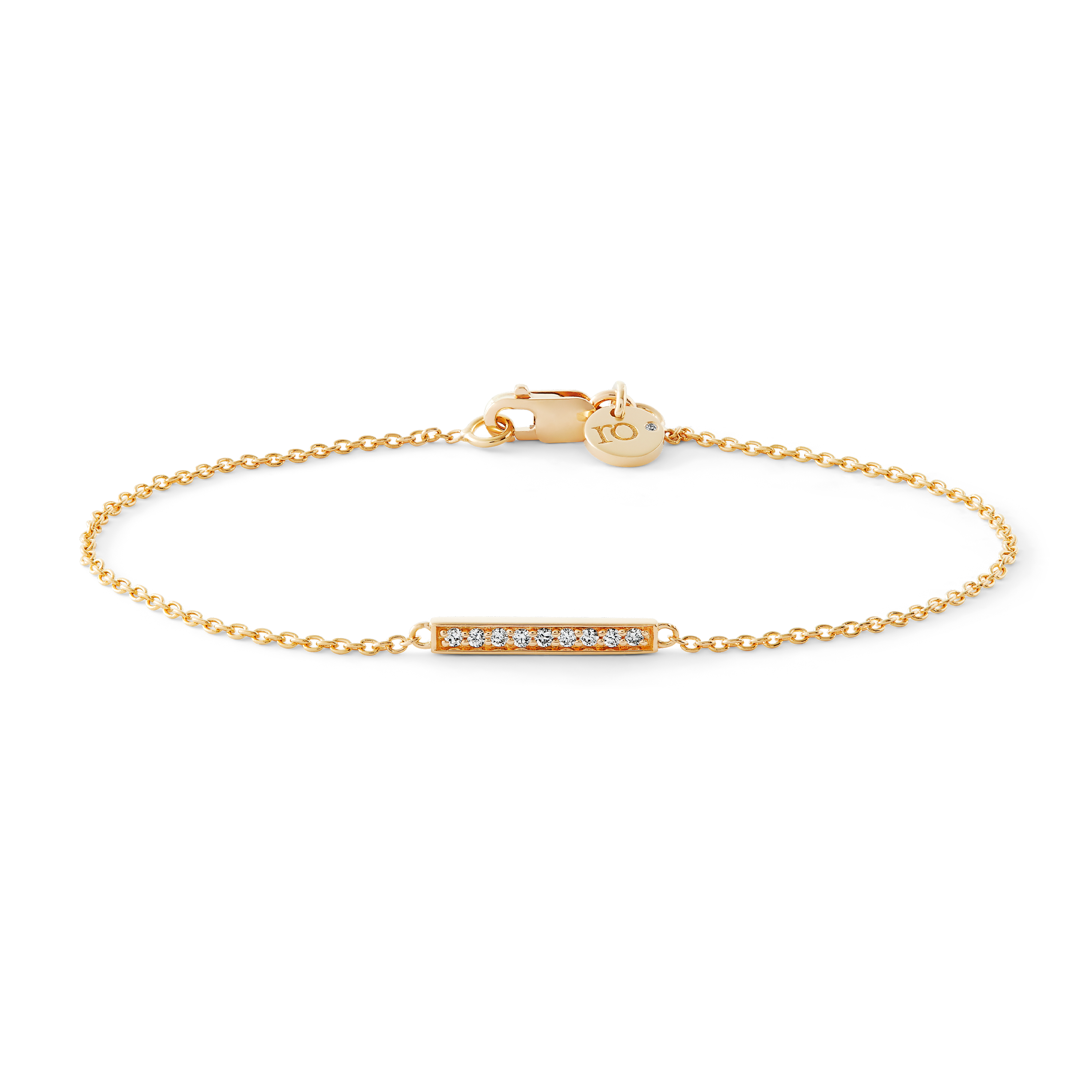 Square Diamant Armbånd - 18kt Gult Gull