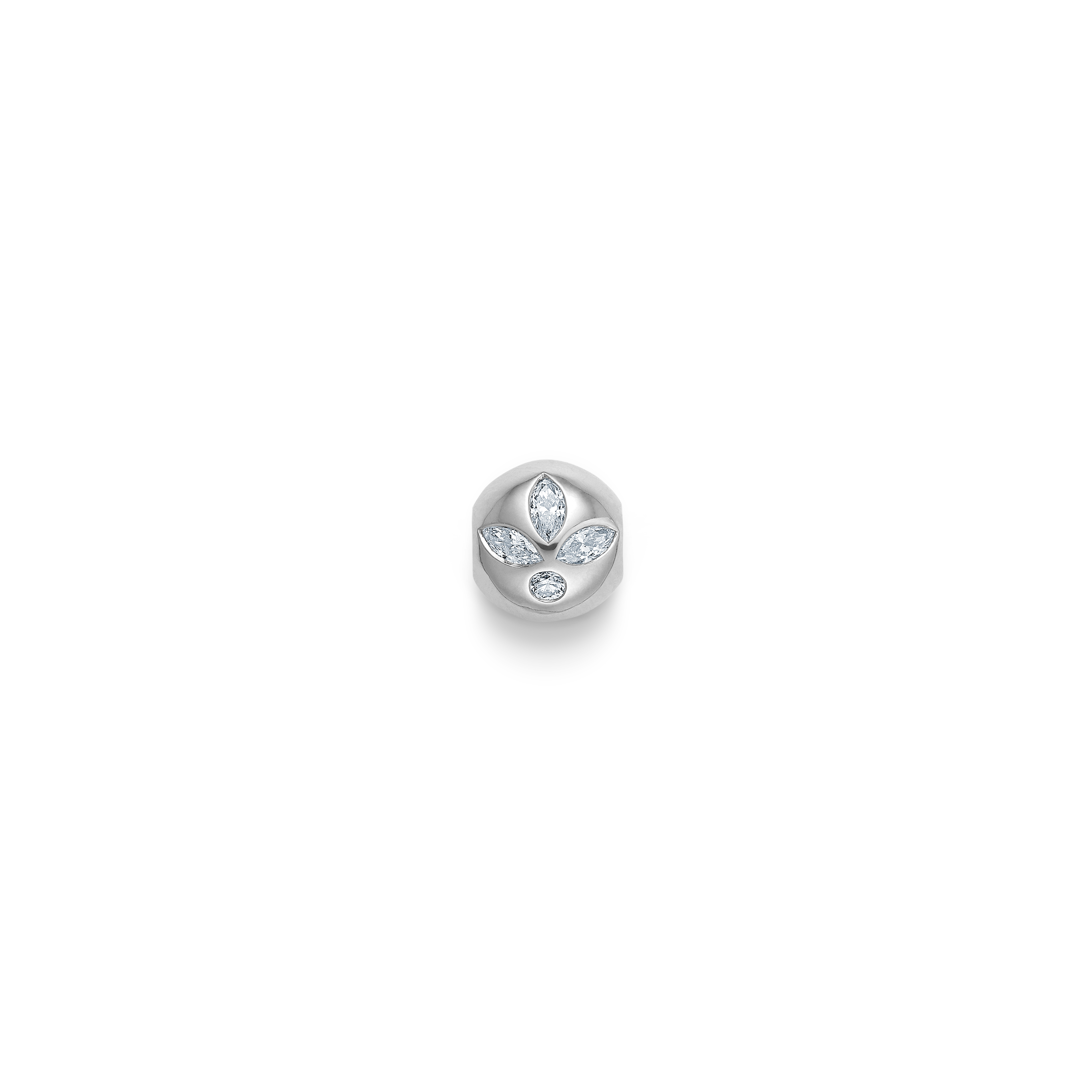 Inner Peace Diamond Lotus Bead - 18kt White Gold