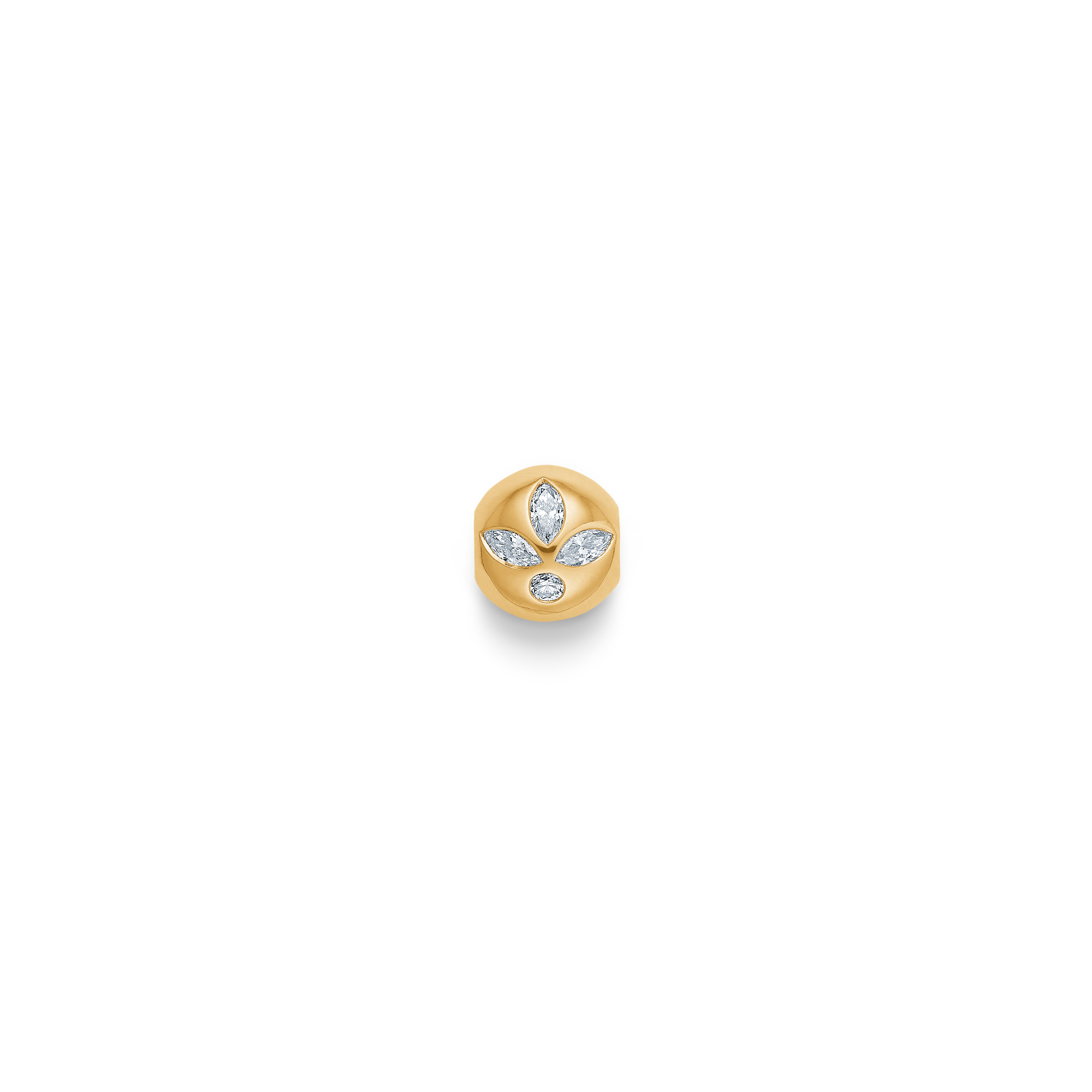 Inner Peace Diamond Lotus Bead - 18kt Yellow Gold