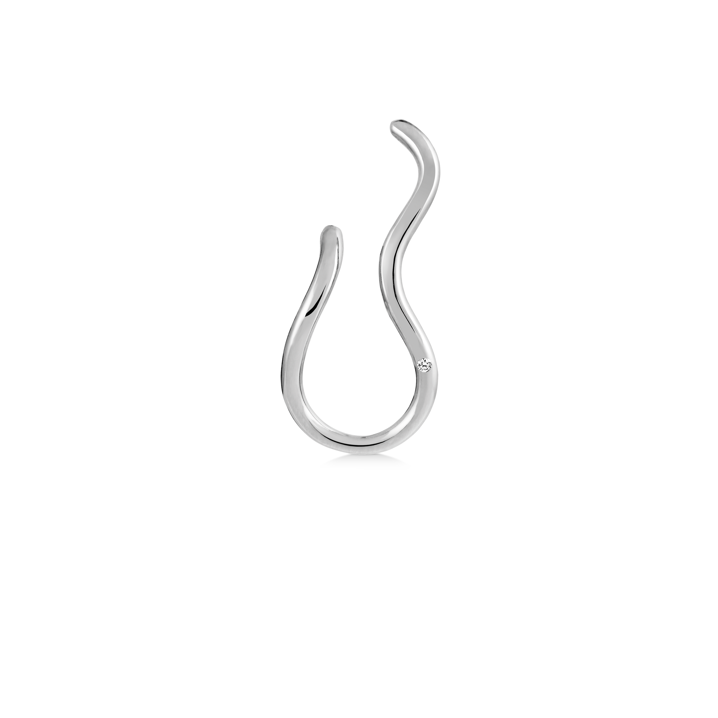 Fryd Wave Earring Left - 18kt White Gold