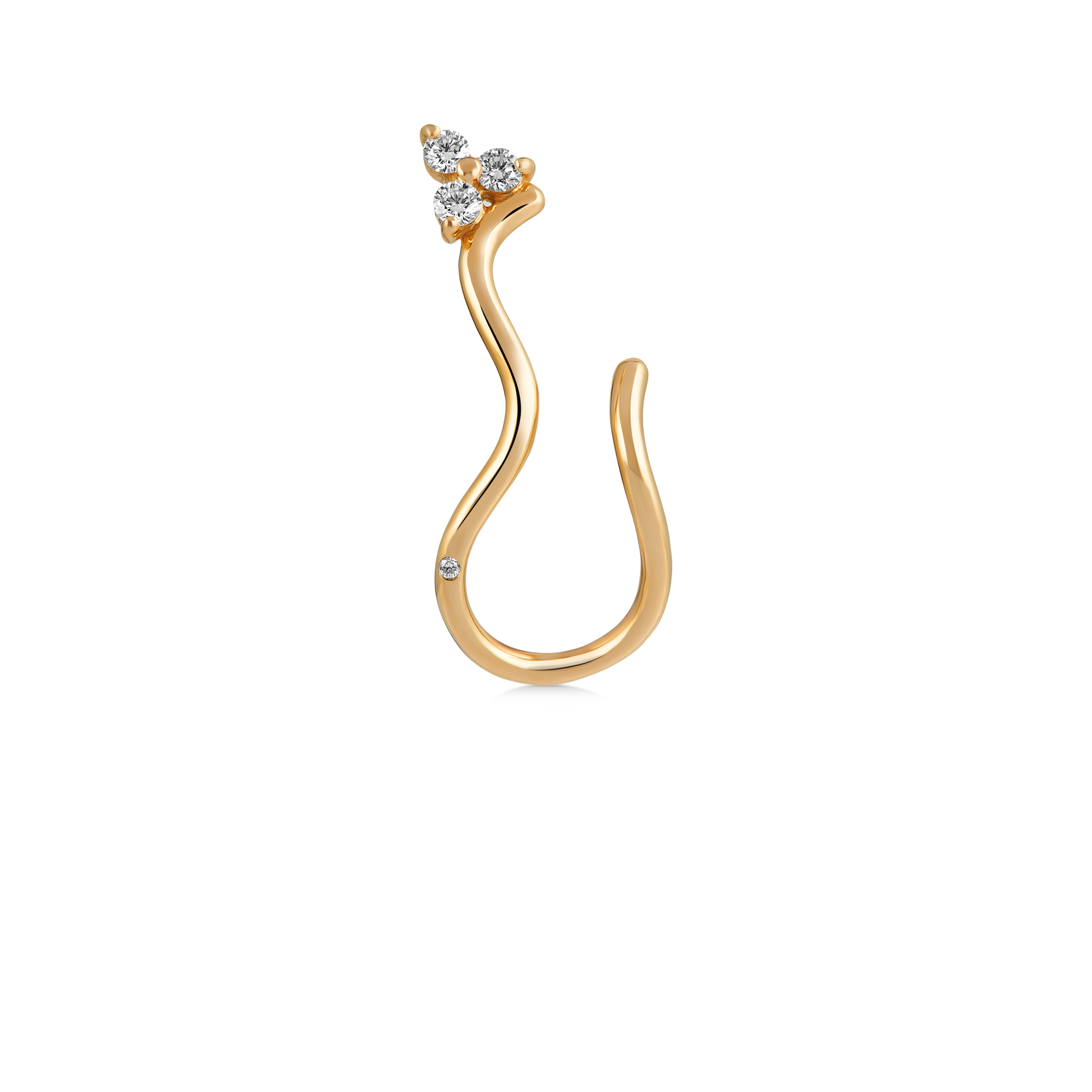Fryd Wave Diamond Earring Right - 18kt Yellow Gold