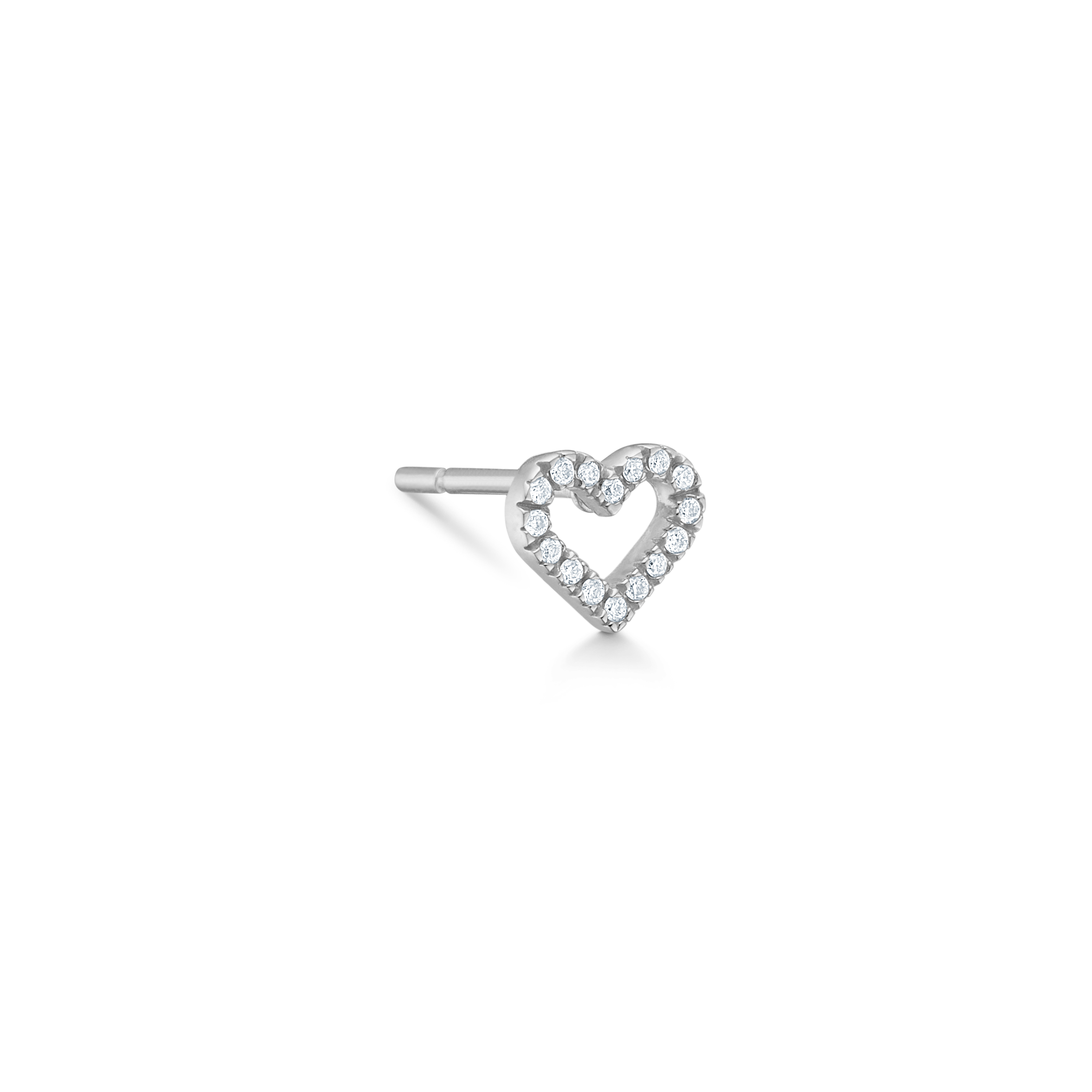 Symbols Open Heart diamantøredobb M - 18kt Hvitt Gull
