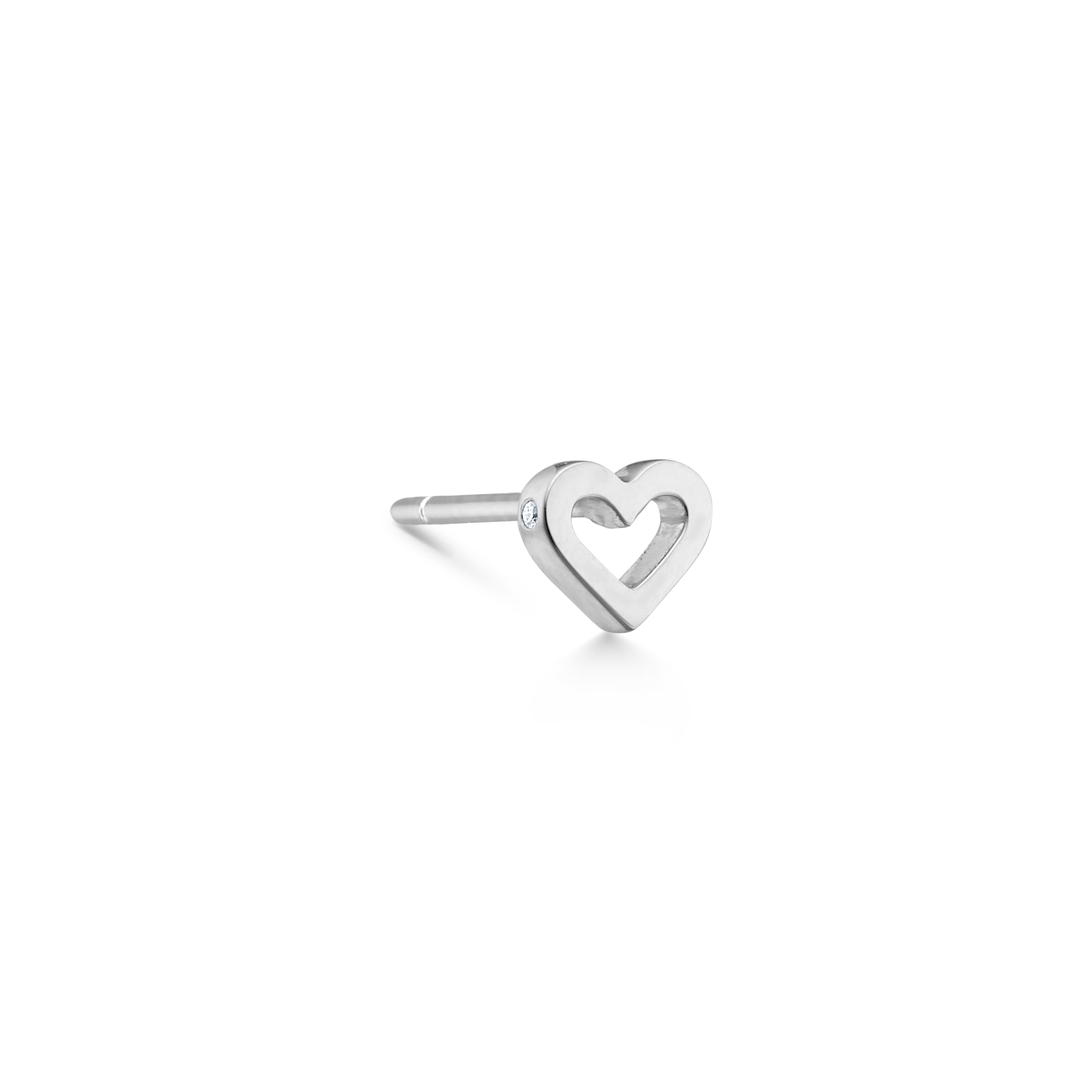 Symbols Open Heart øredobb S - 18kt Hvitt Gull