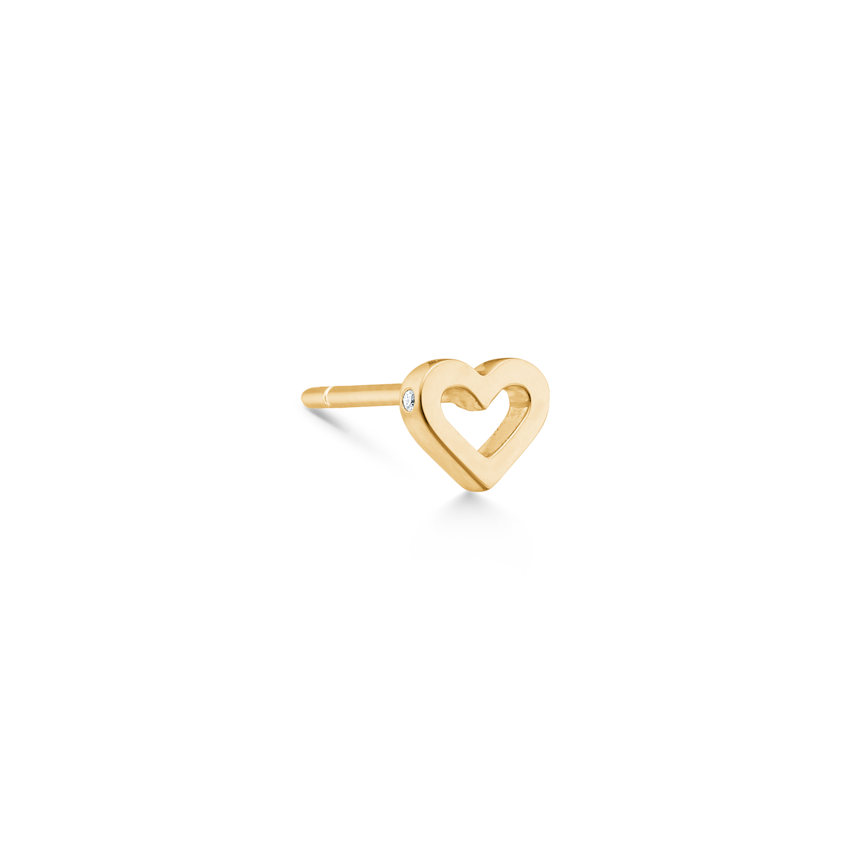 Symbols Open Heart øredobb S - 18kt Gult Gull