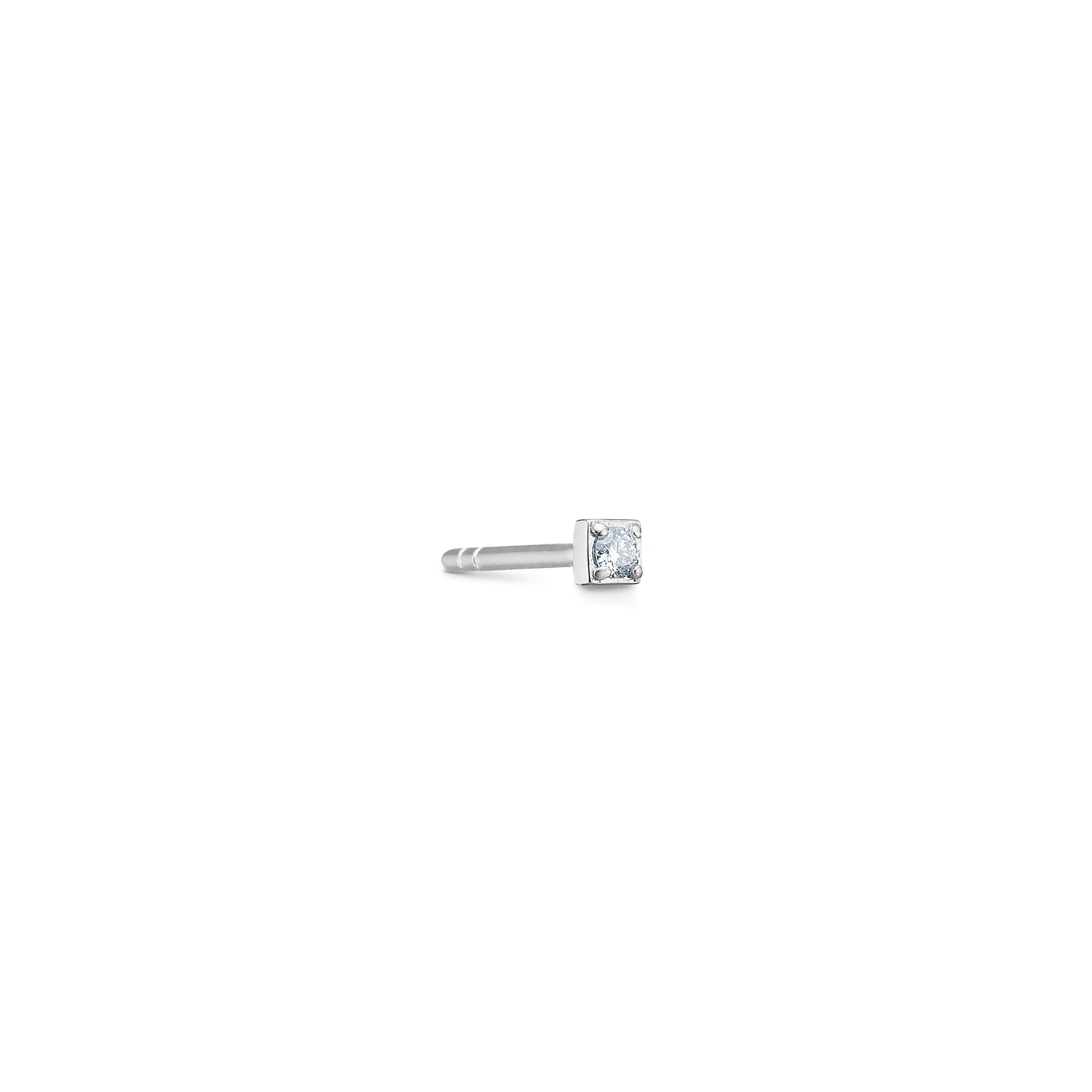 Square Diamant Øredobb S - 18kt Hvitt Gull