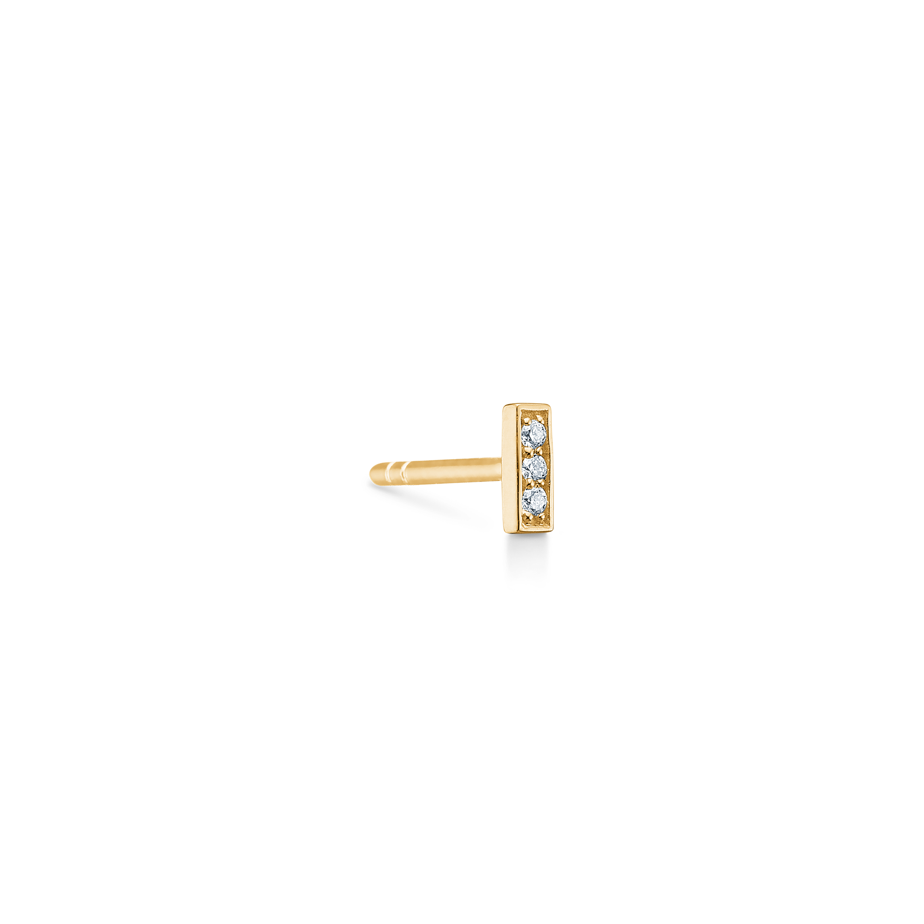 Square Diamant Øredobb M - 18kt Gult Gull