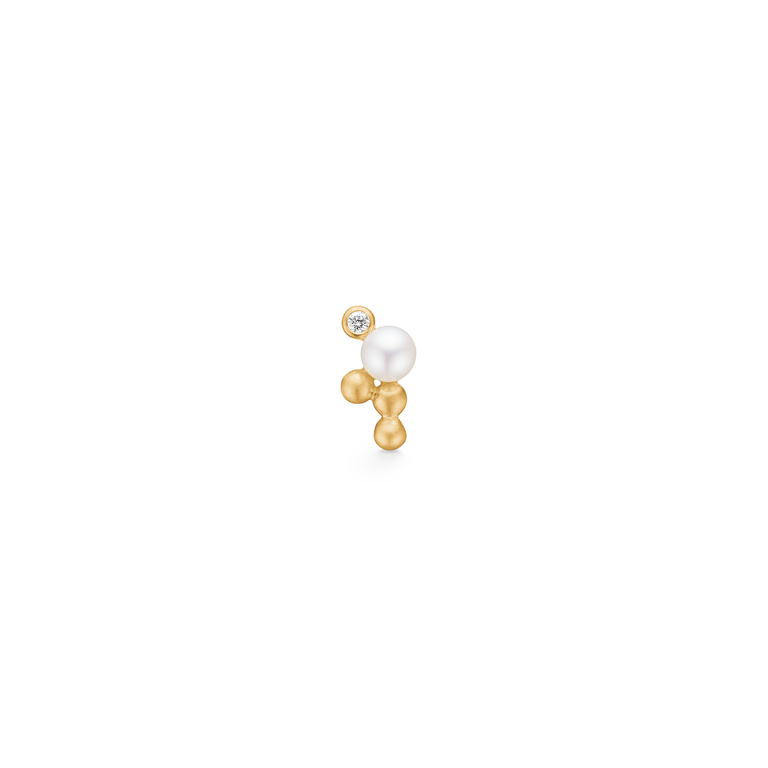 Orbit Dot Pearl Earring M - 18kt Yellow Gold