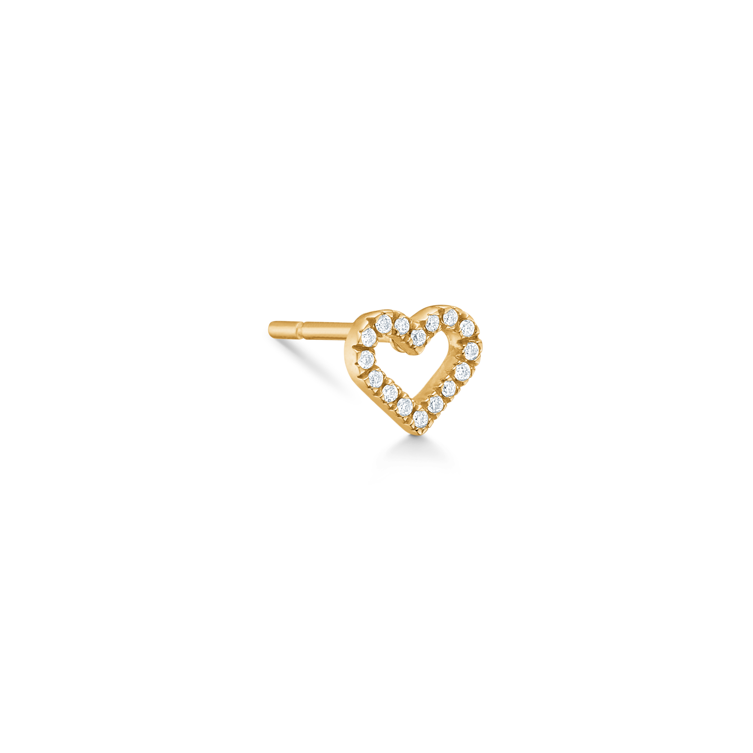 Symbols Open Heart diamantøredobb M - 18kt Gult Gull