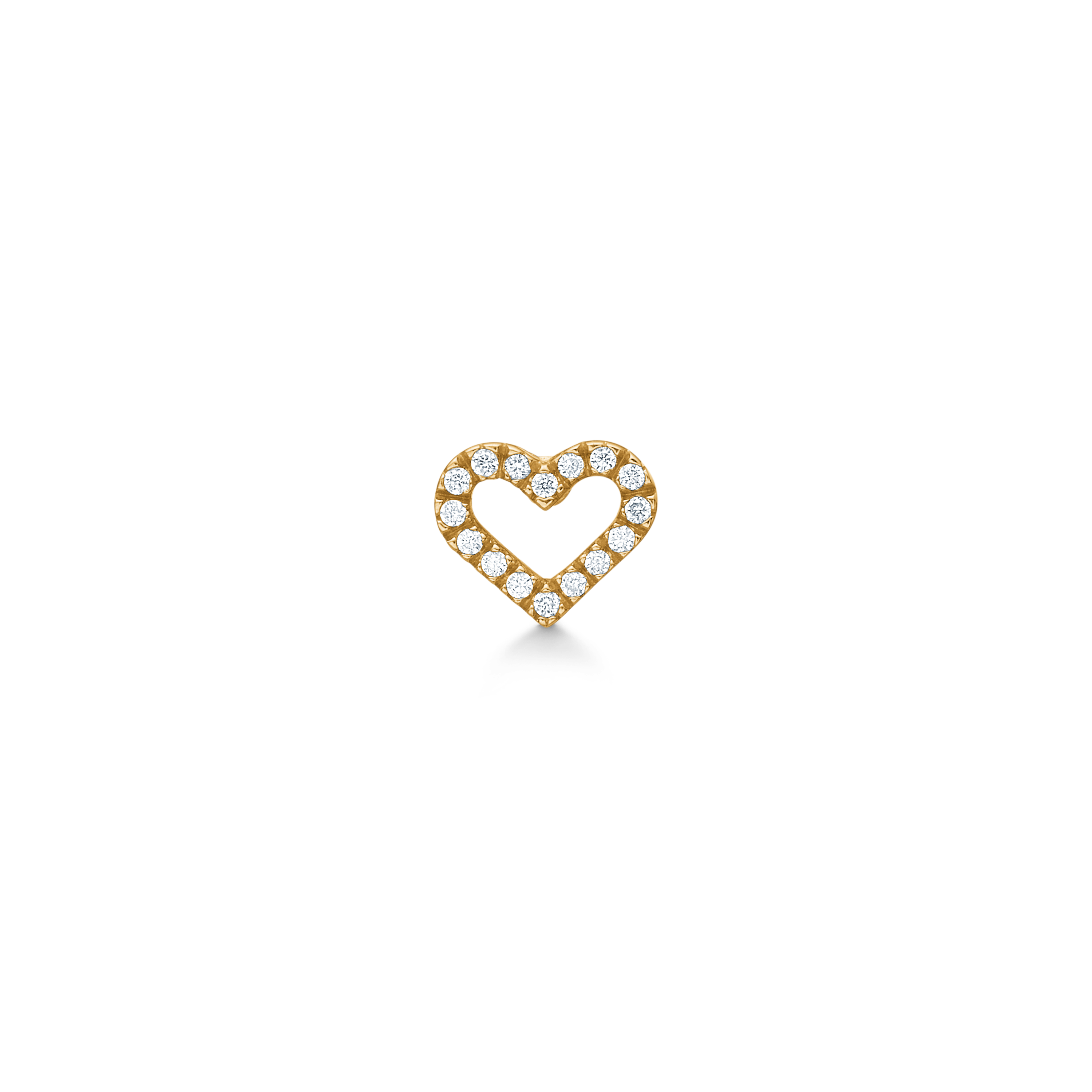 Symbols Open Heart diamantøredobb M - 18kt Gult Gull