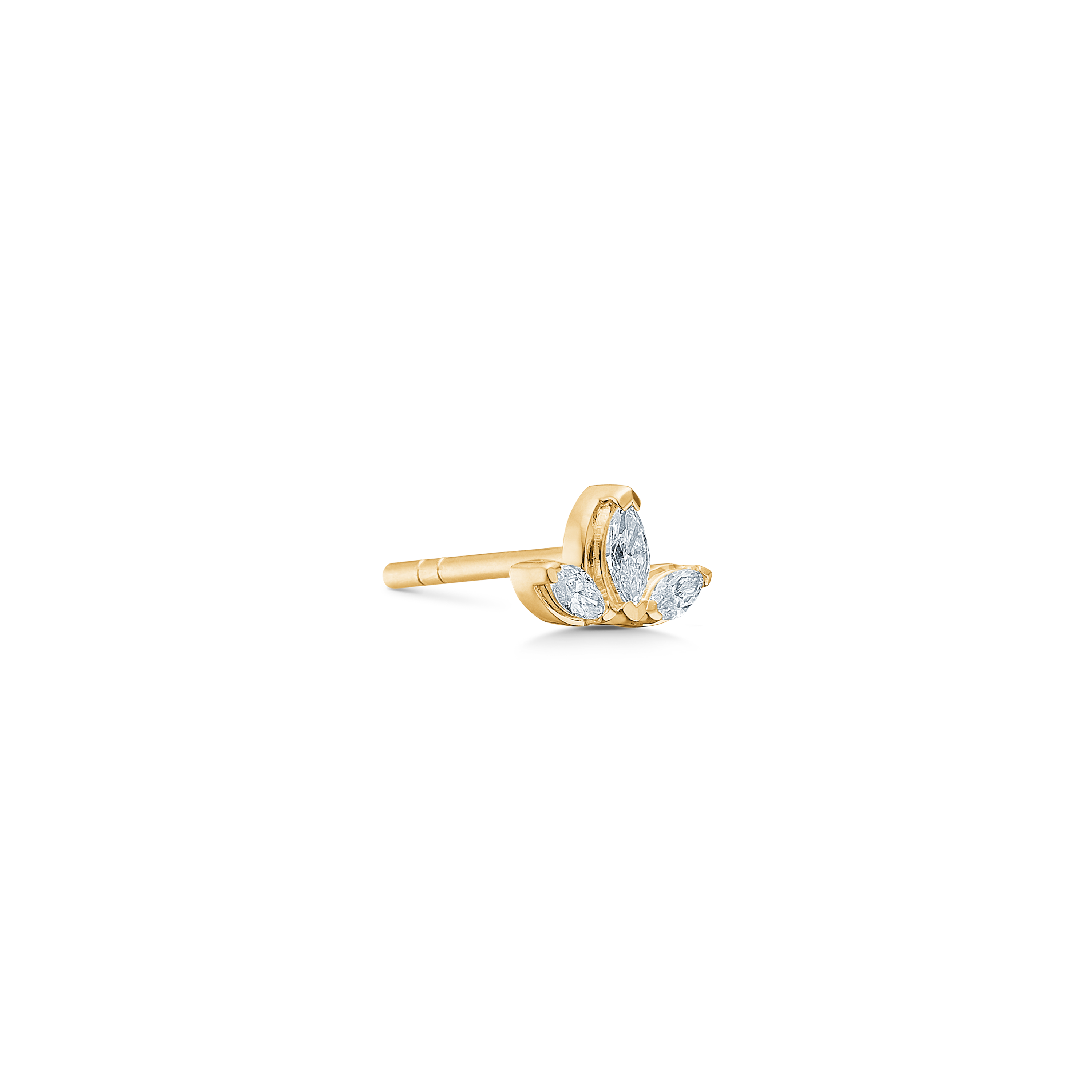 Inner Peace Lotus diamant ørestikk – 18kt Gult Gull