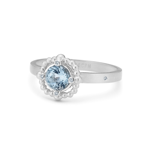 Orbit Blue Ring - 18kt White Gold