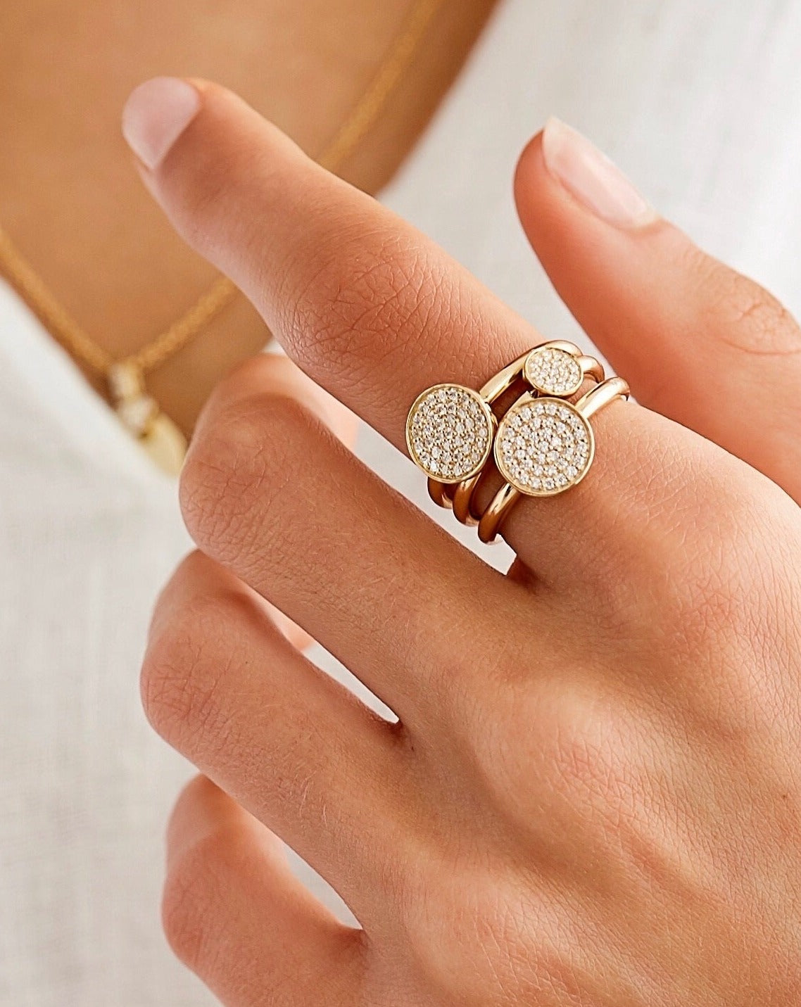 Rock Classic Diamantring S - 18kt Gult Gull