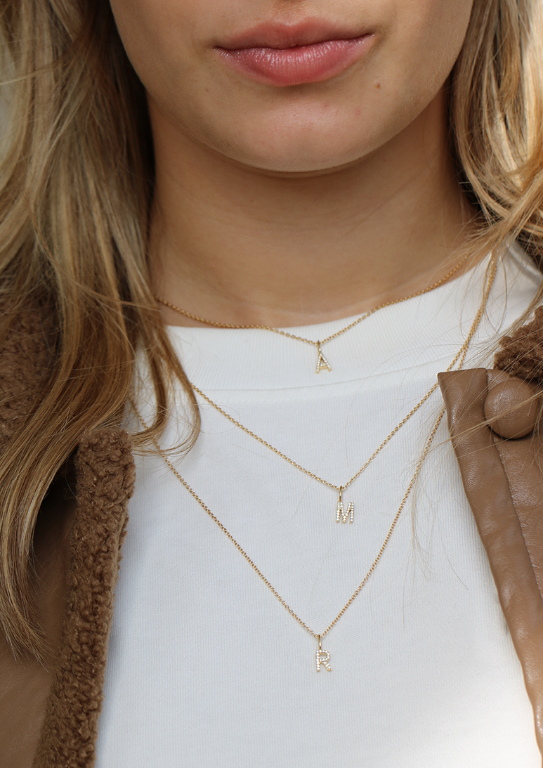 My A Diamond Pendant - 18kt White Gold