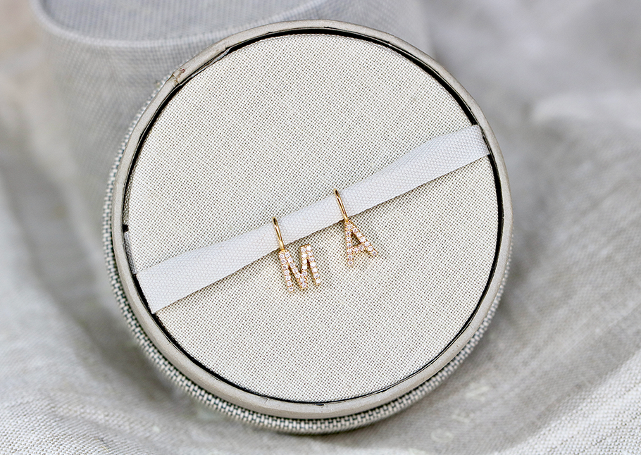 My A Diamond Pendant - 18kt White Gold