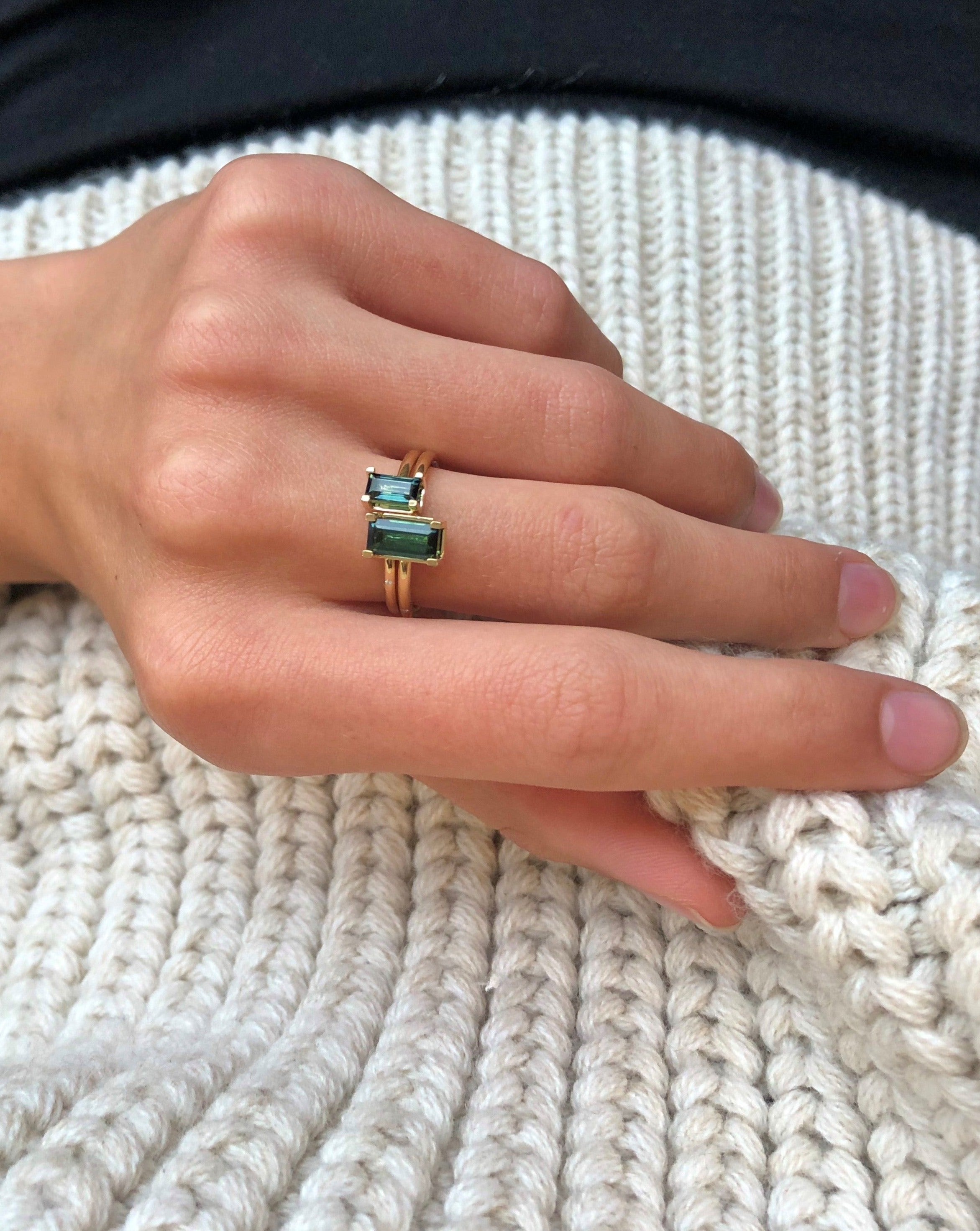 Nord Green ring S turned - 18kt White Gold