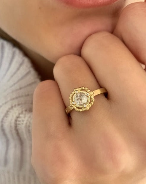 Orbit Grey Diamond Ring - 18kt White Gold