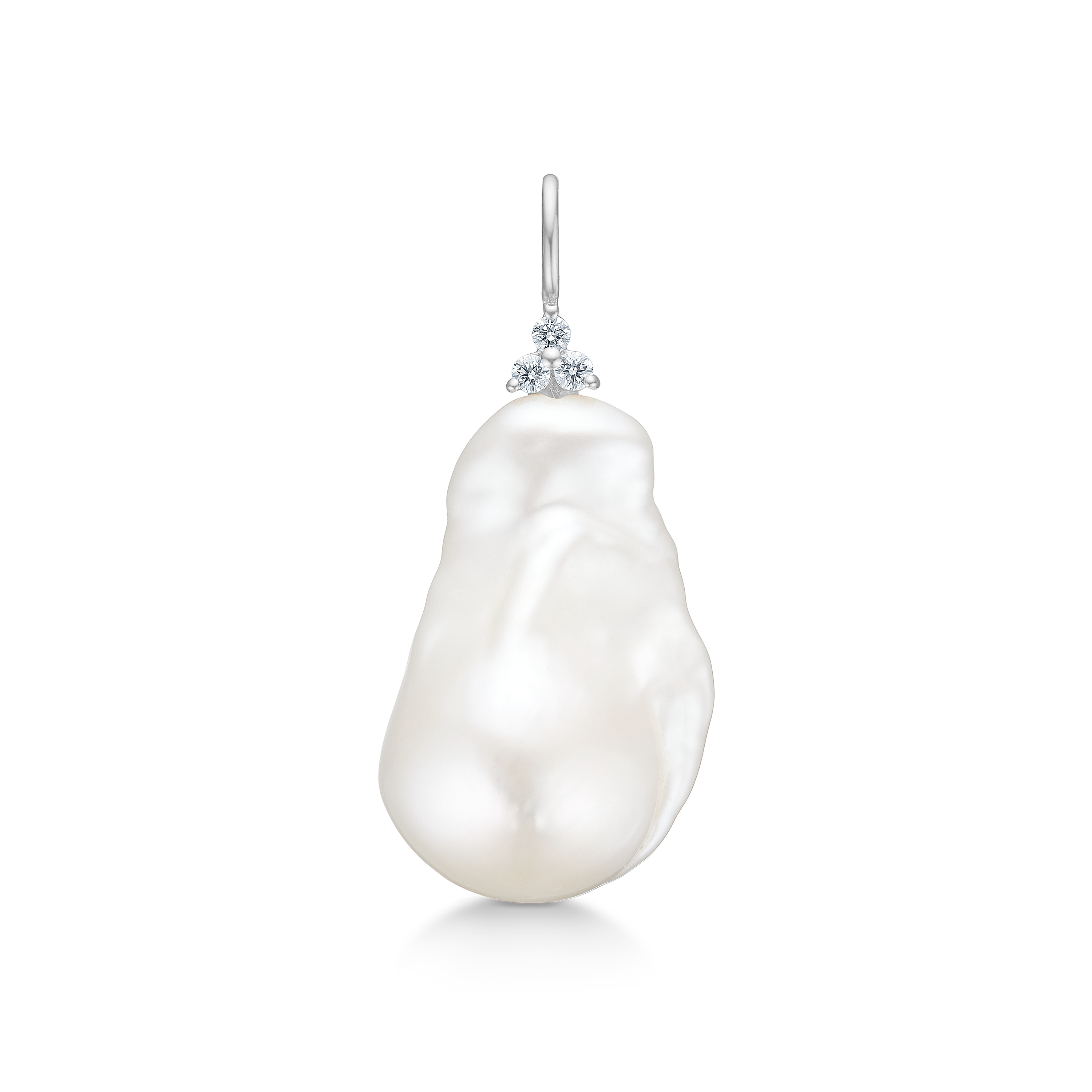 Fryd Baroque Pearl Pendant L - 18kt White Gold