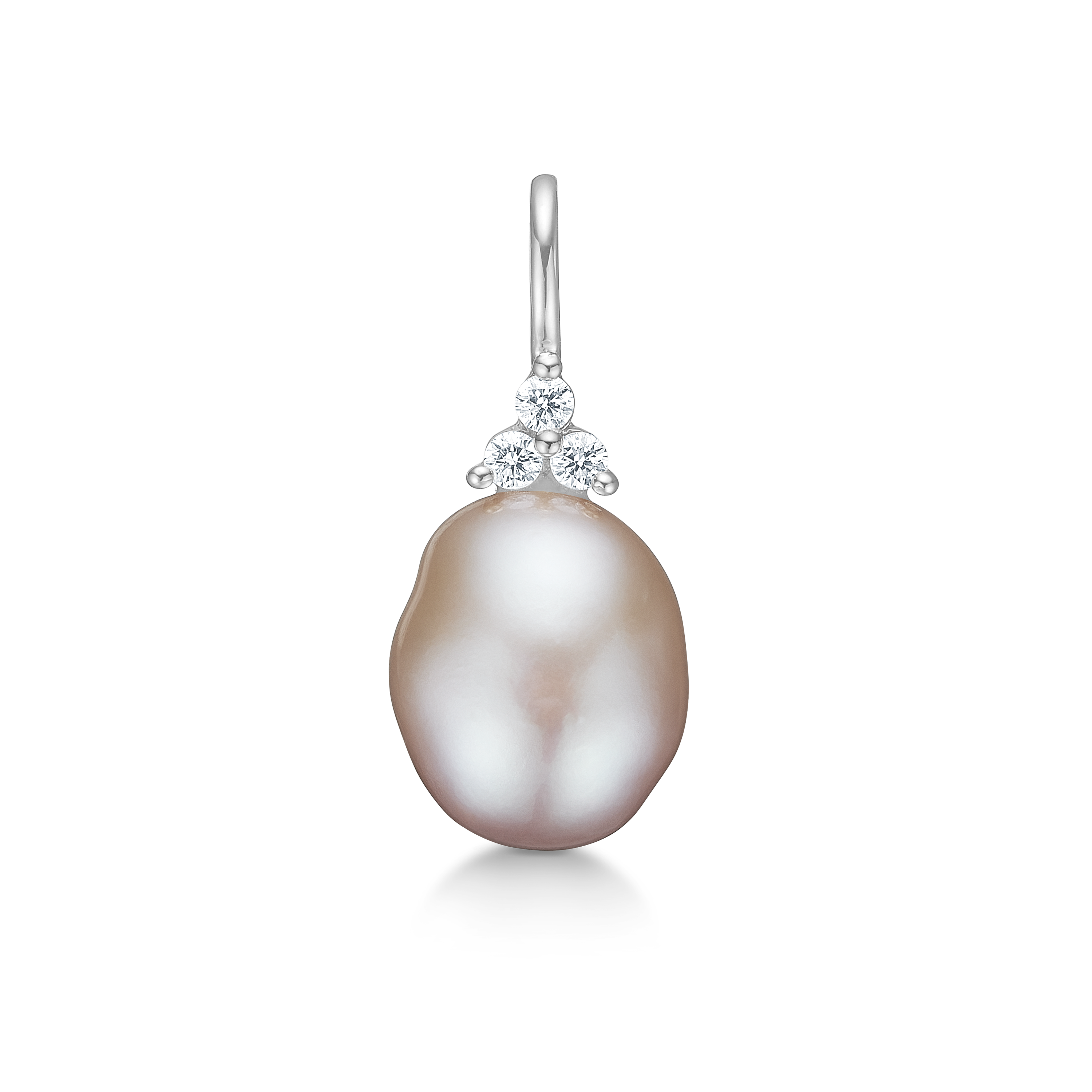 Fryd Pink Perle Anheng - 18kt Hvitt Gull