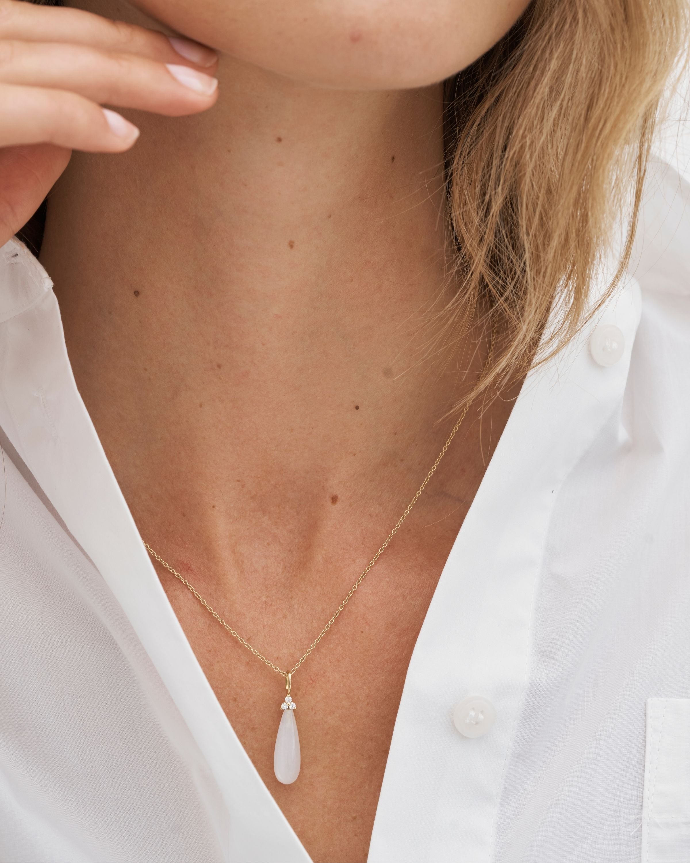 Fryd White Pendant - 18kt Yellow Gold