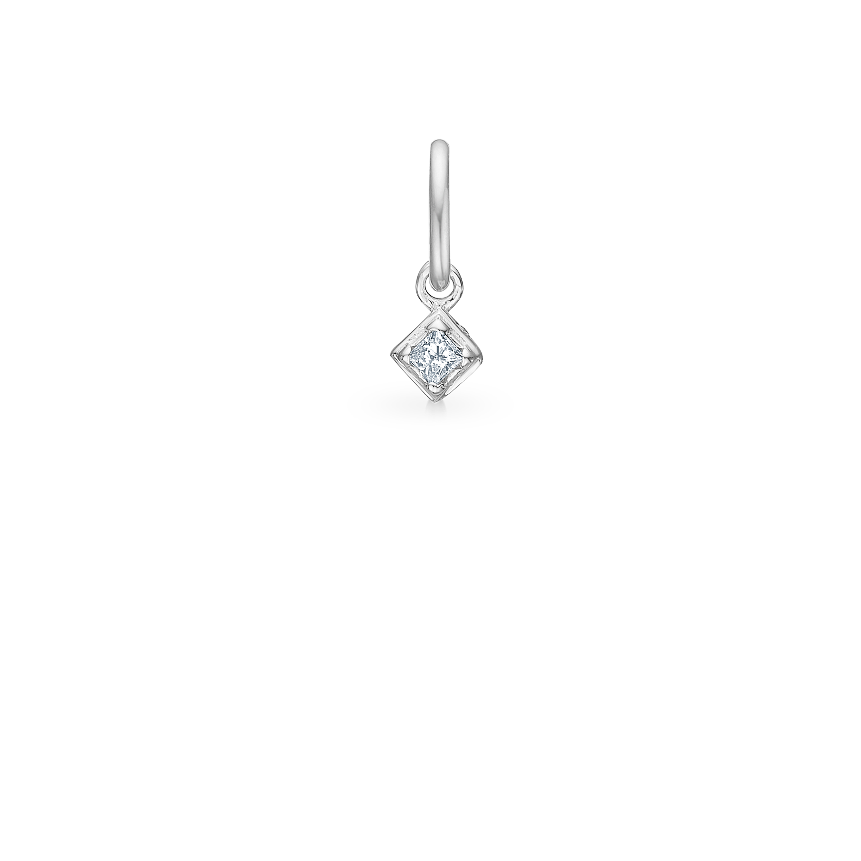 Raw Diamant Anheng S - 18kt Hvitt Gull