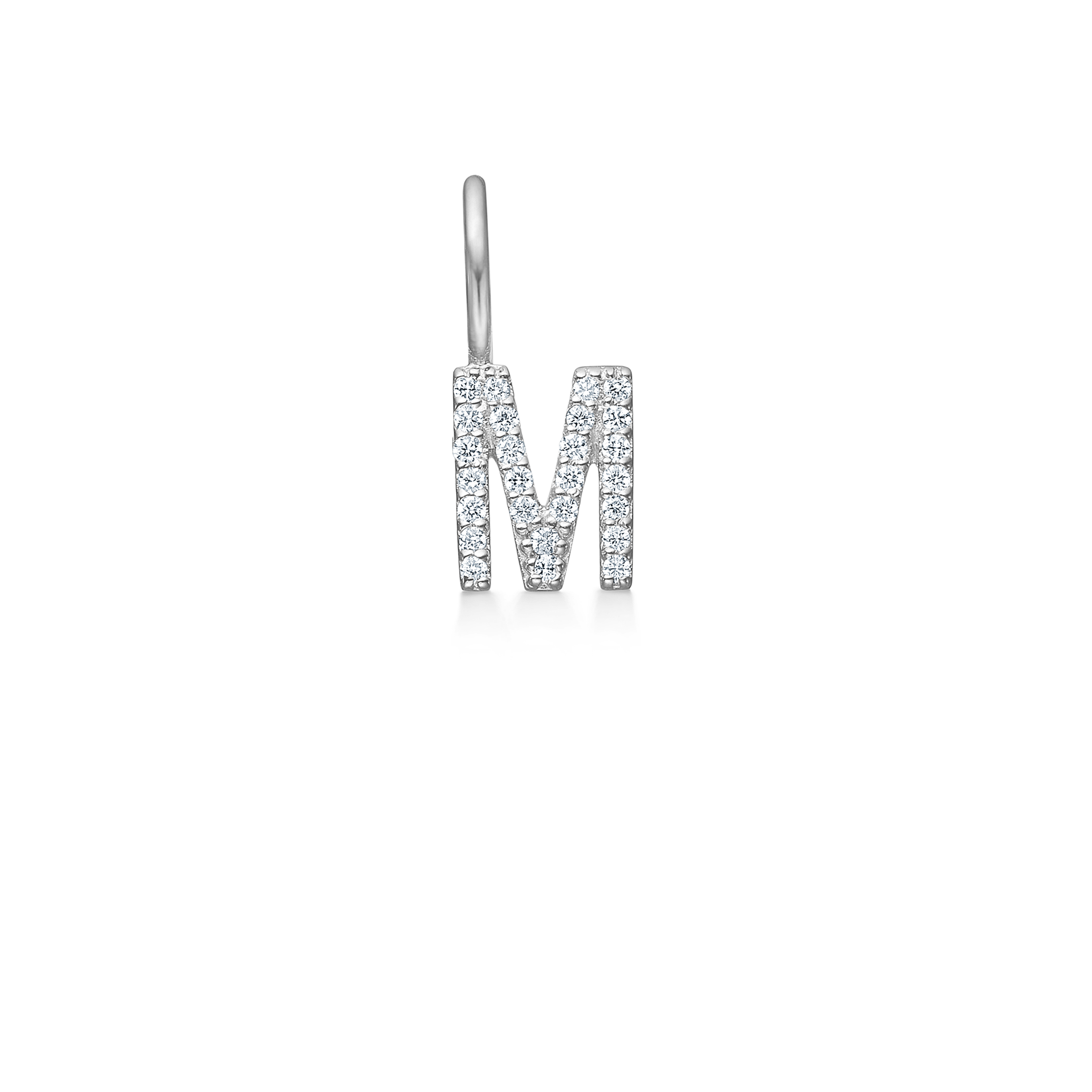 My M Diamond Pendant - 18kt White Gold