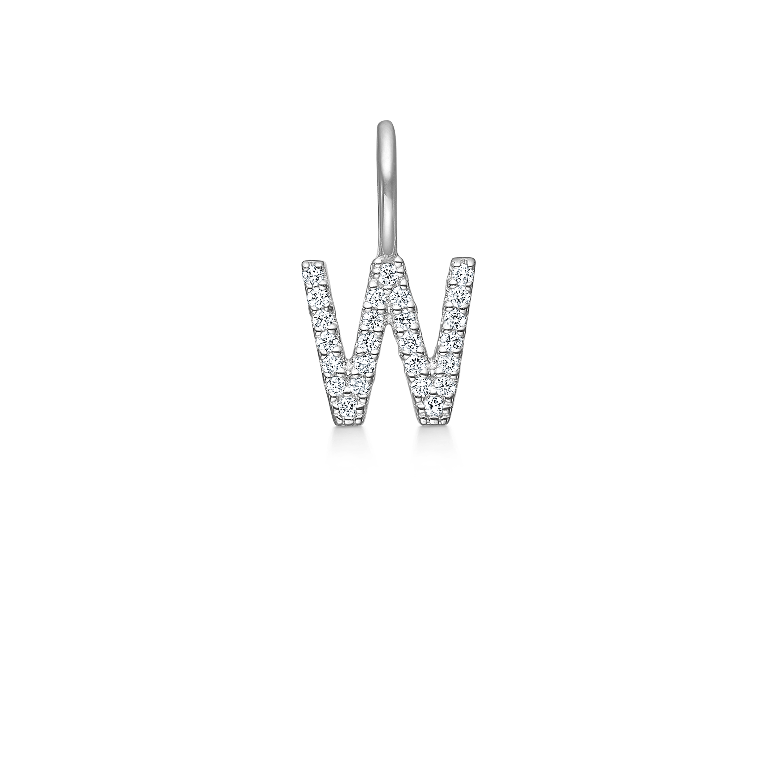 My W Diamond Pendant - 18kt White Gold