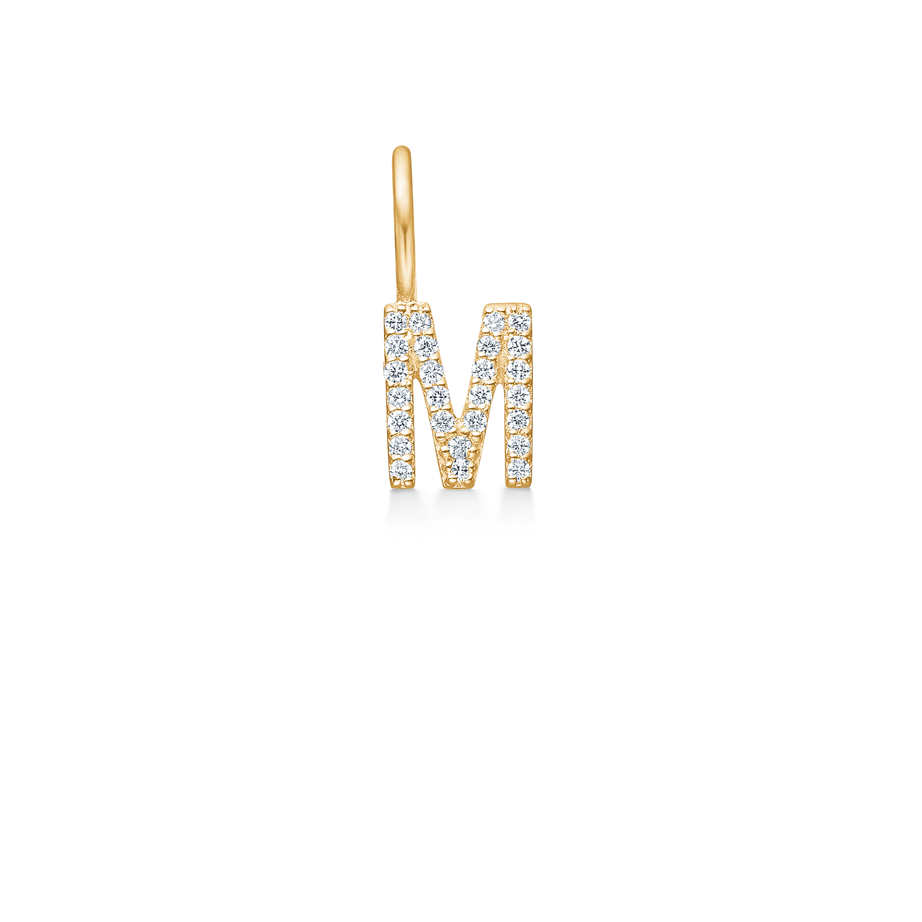 My M Diamond Pendant - 18kt Yellow Gold