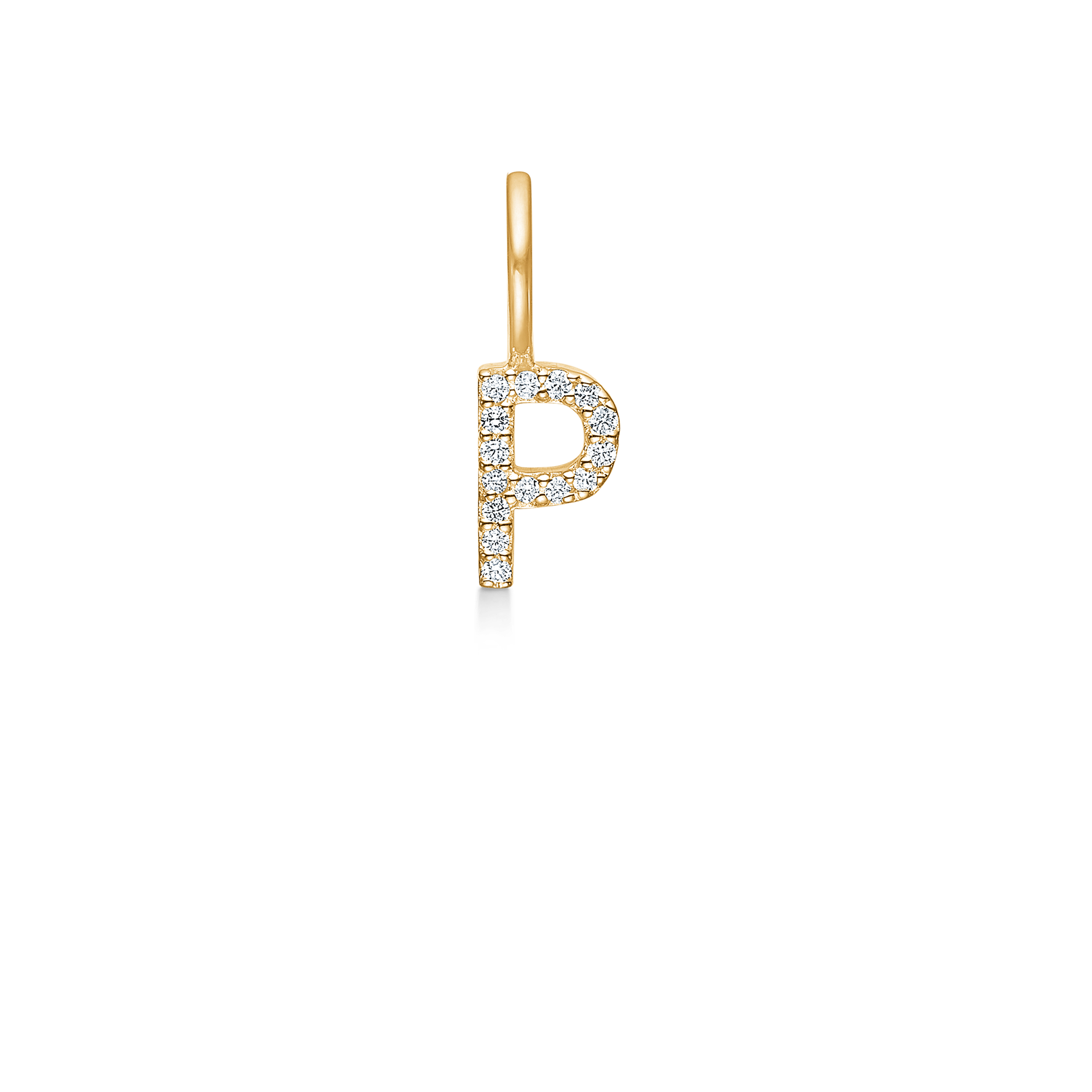 My P Diamond Pendant - 18kt Yellow Gold