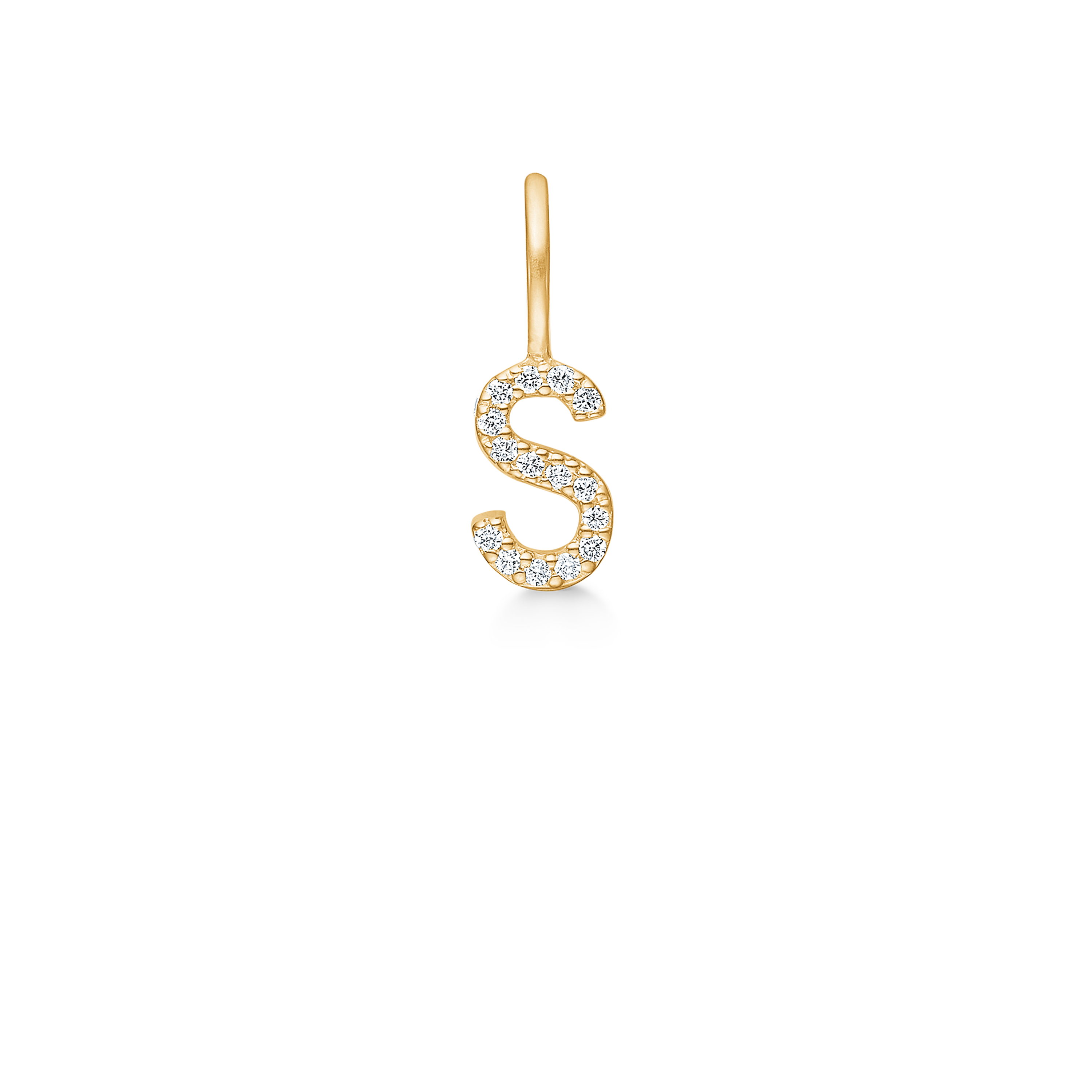 My S Diamond Pendant - 18kt Yellow Gold