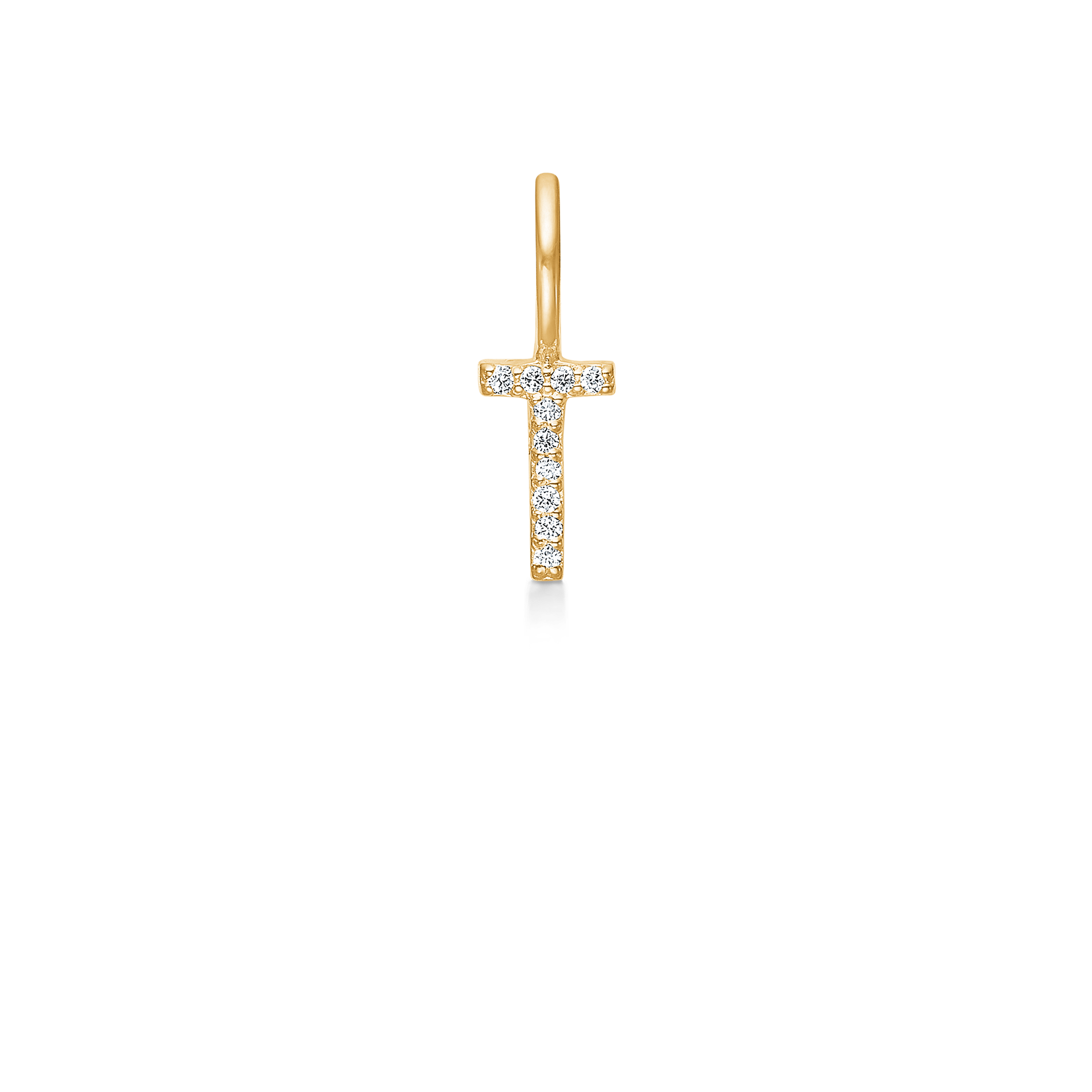 My T Diamond Pendant - 18kt Yellow Gold