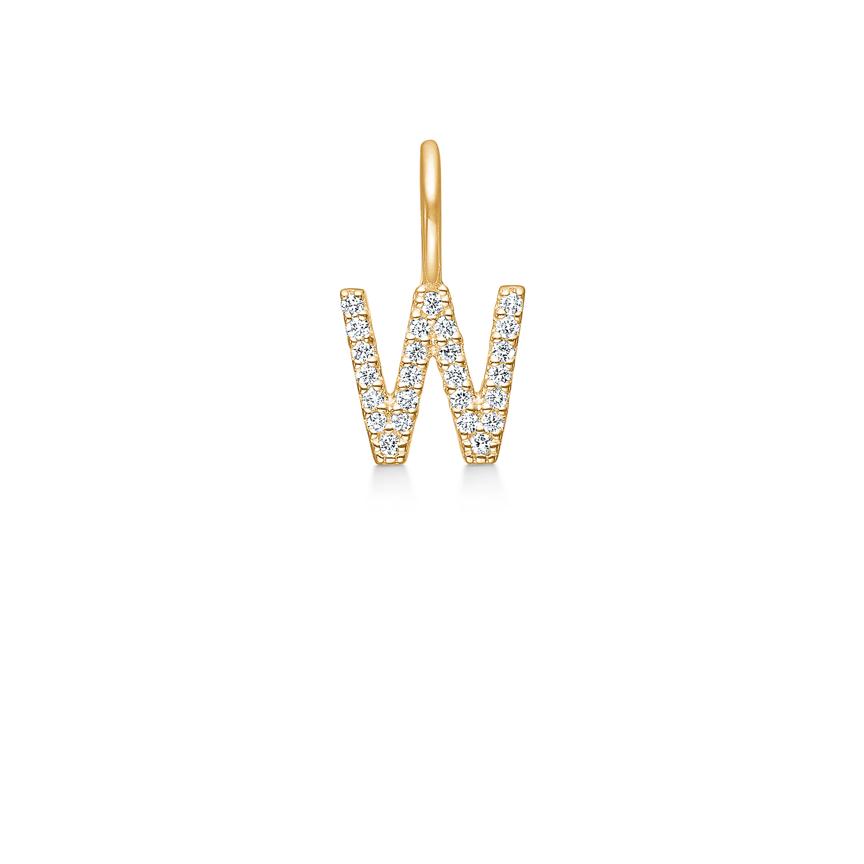 My W Diamond Pendant - 18kt Yellow Gold